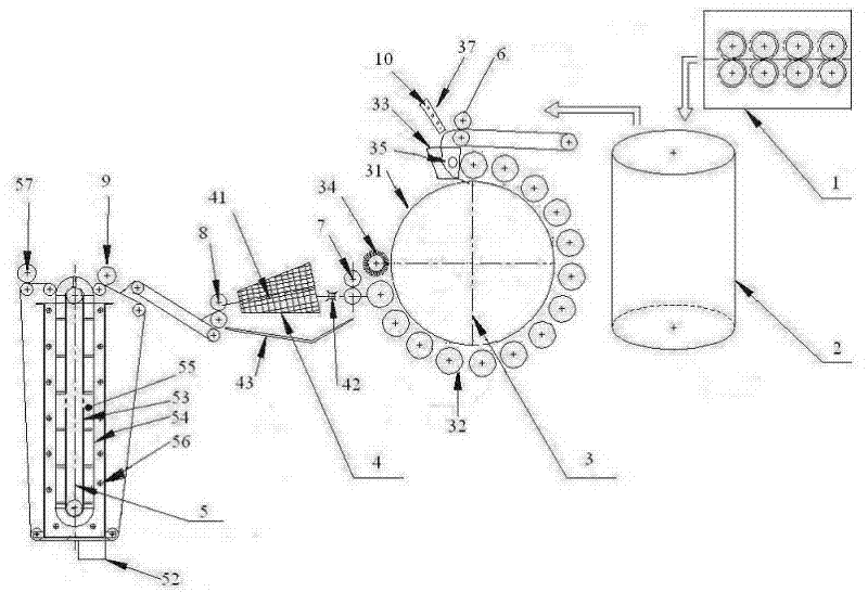 Simple and rapid mechanical degumming production equipment and technology of ramie