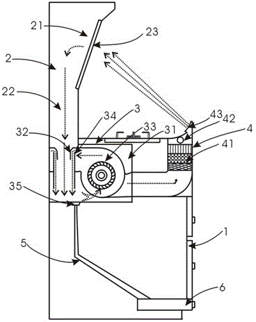 Suction and exhaust device and integrated cooker adopting the device