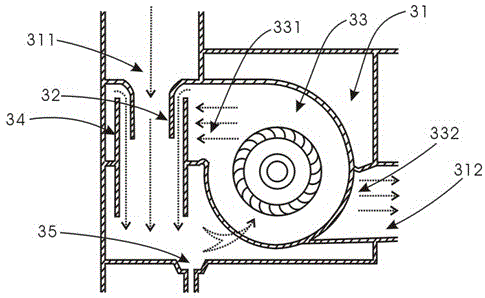 Suction and exhaust device and integrated cooker adopting the device