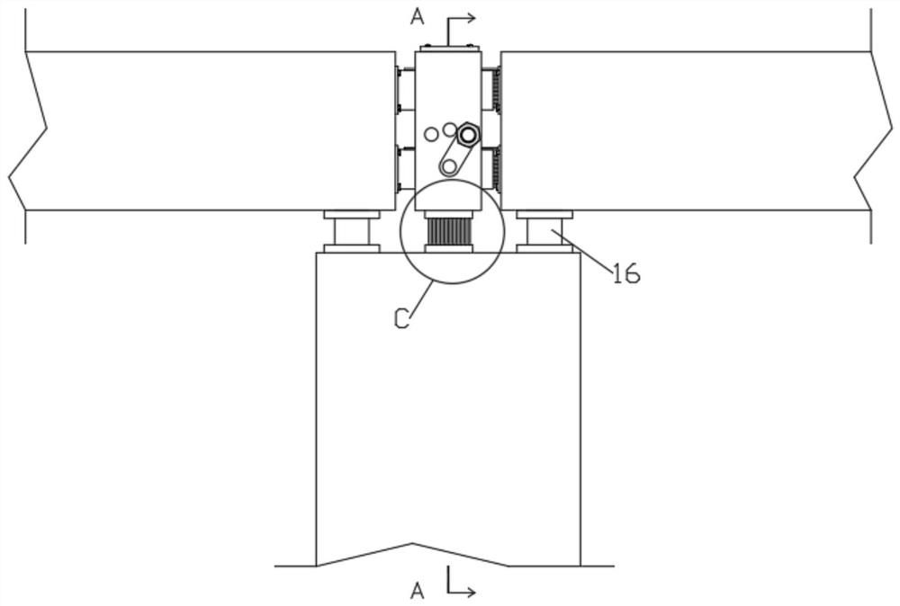 An anti-fall beam structure with variable damping