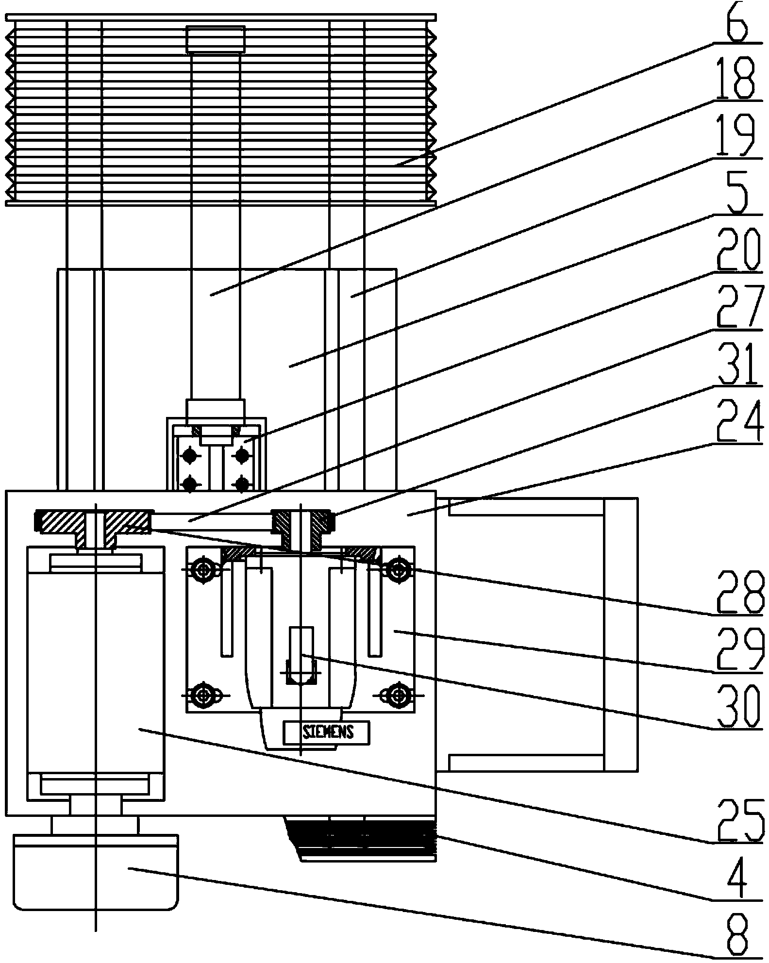 In-place finishing device and method for air bag polishing head