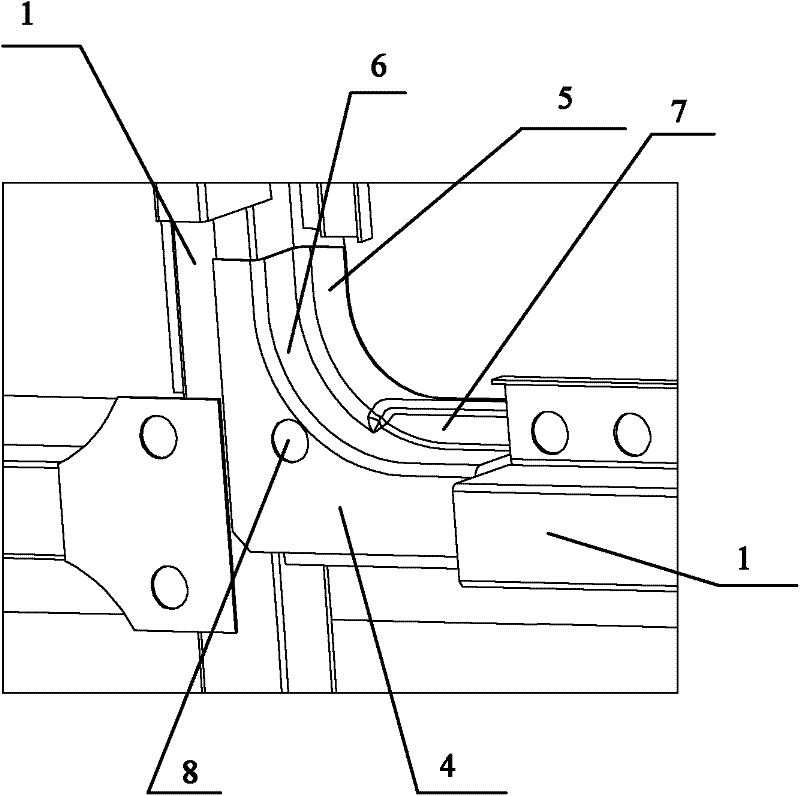 Vehicle body with integral window corner and railway vehicle