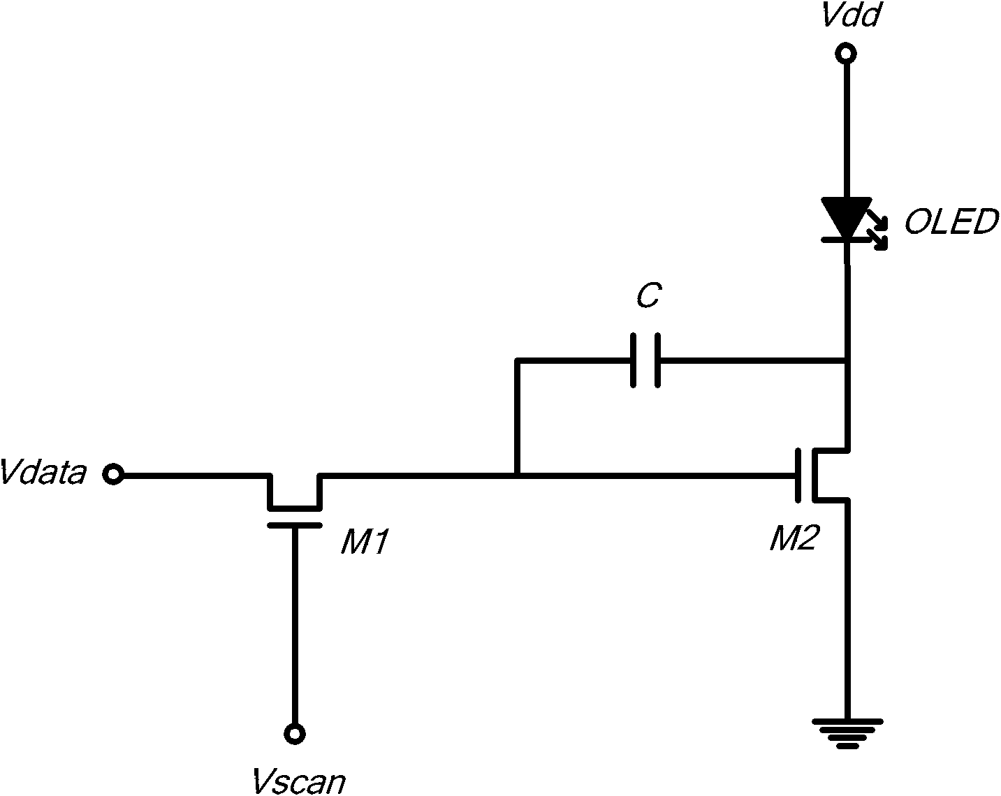 Active matrix organic light emitting diode (AMOLED) and drive circuit and method of AMOLED