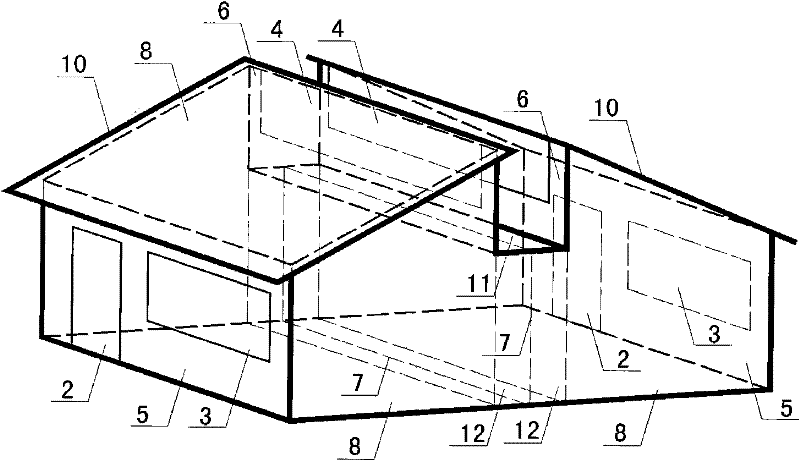 Double-sided daylighting single-layer plank house with high windows applicable to high-density plank house resettlement area