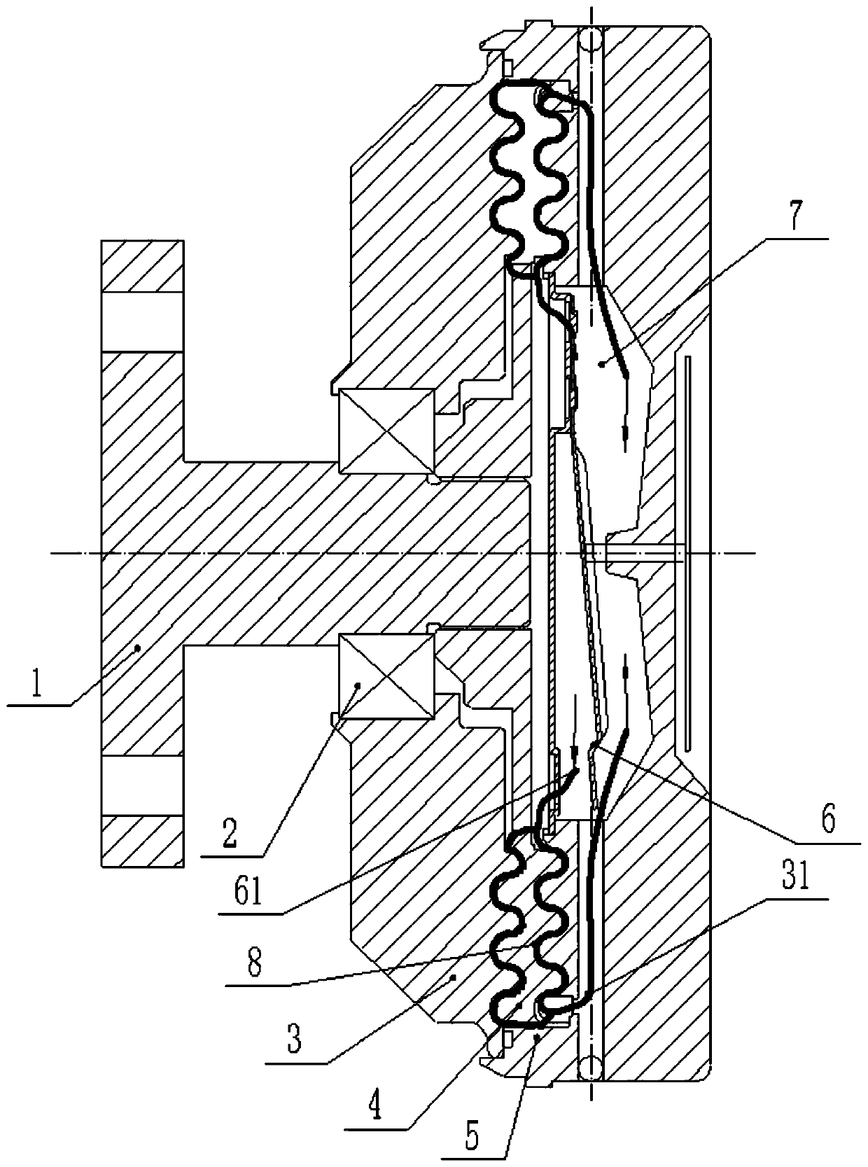 Silicone oil fan clutch capable of switching high and low speeds quickly