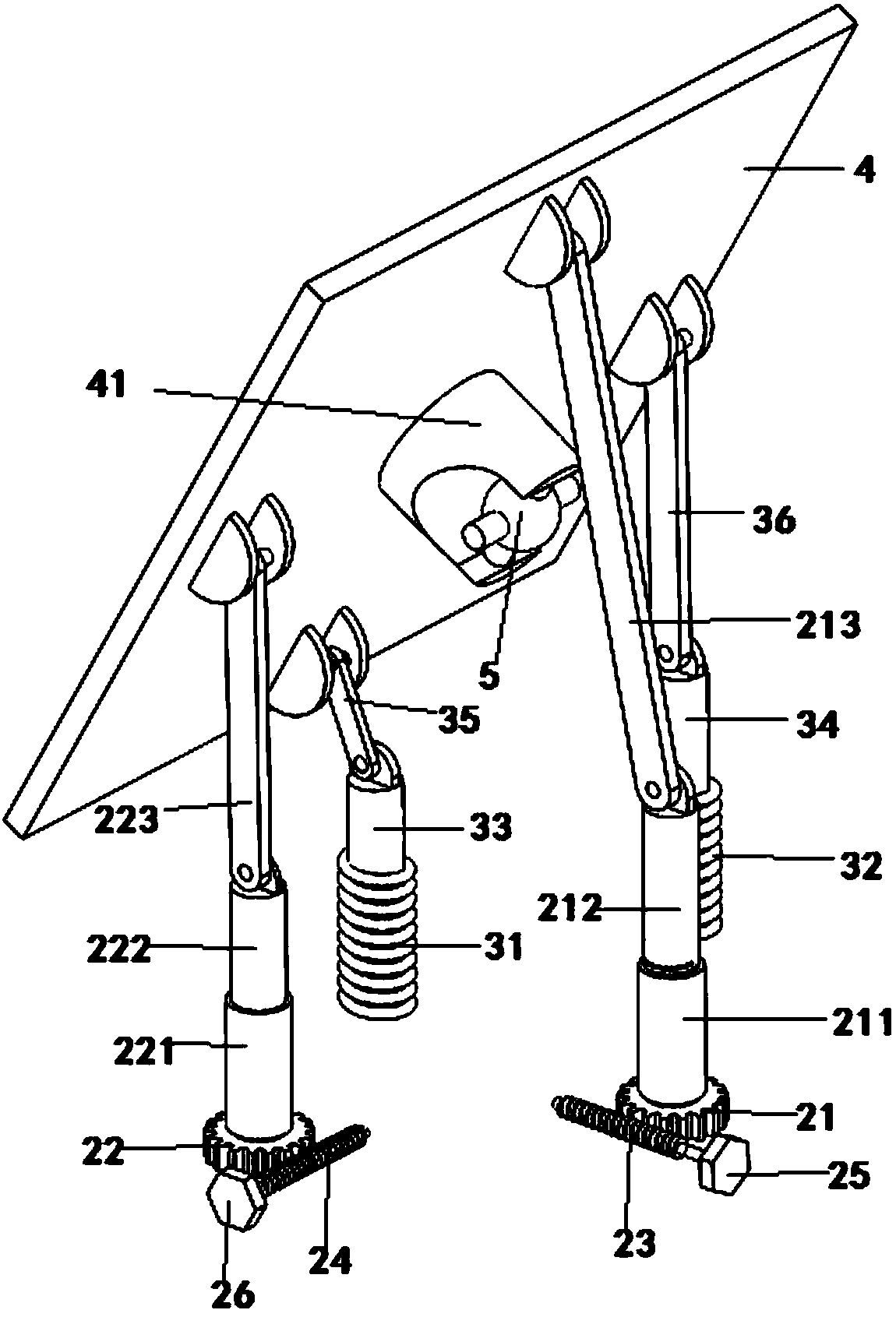 Fine angle adjustment device for solar photovoltaic panel