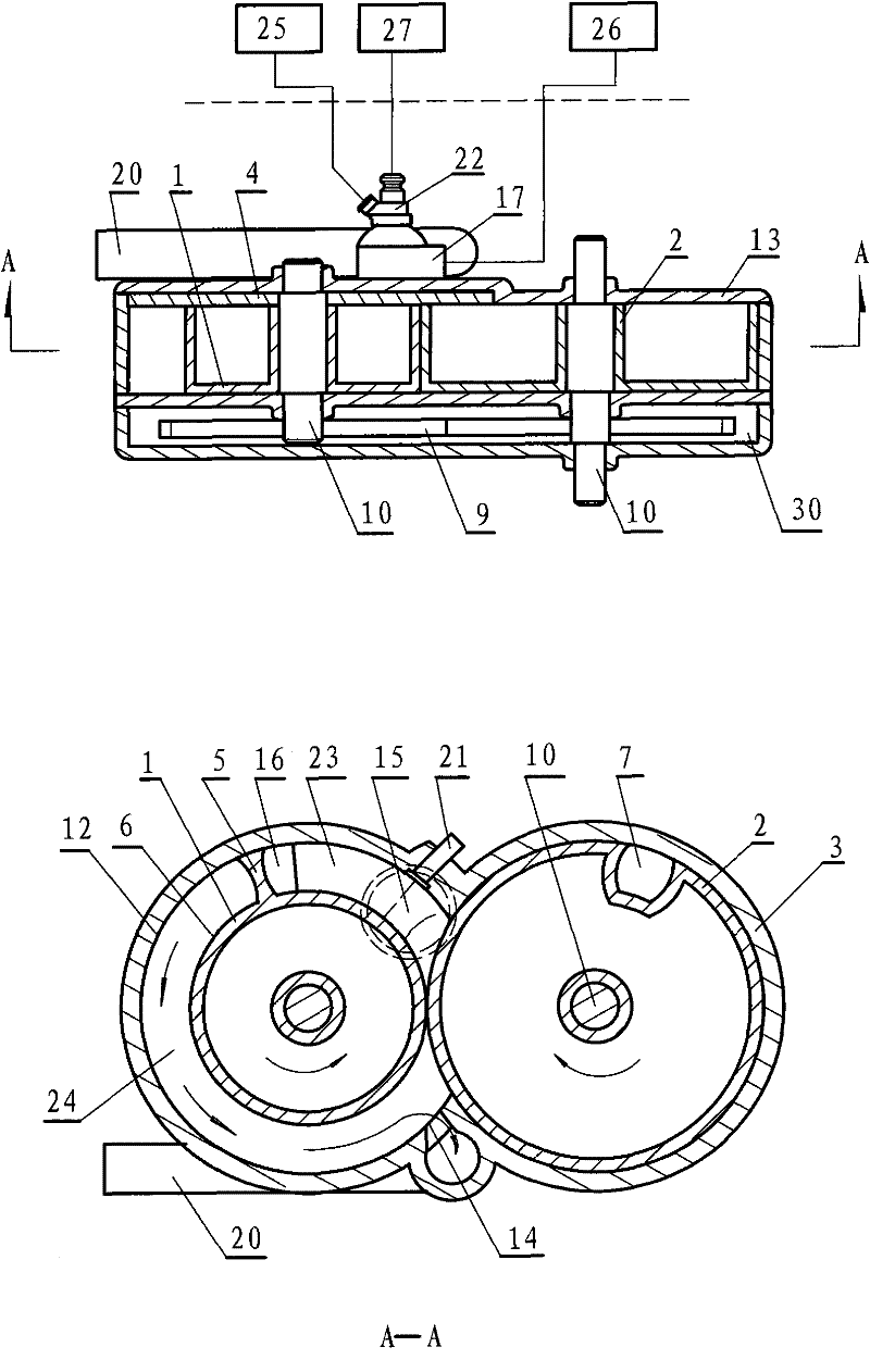 Double-wheel rotor engine