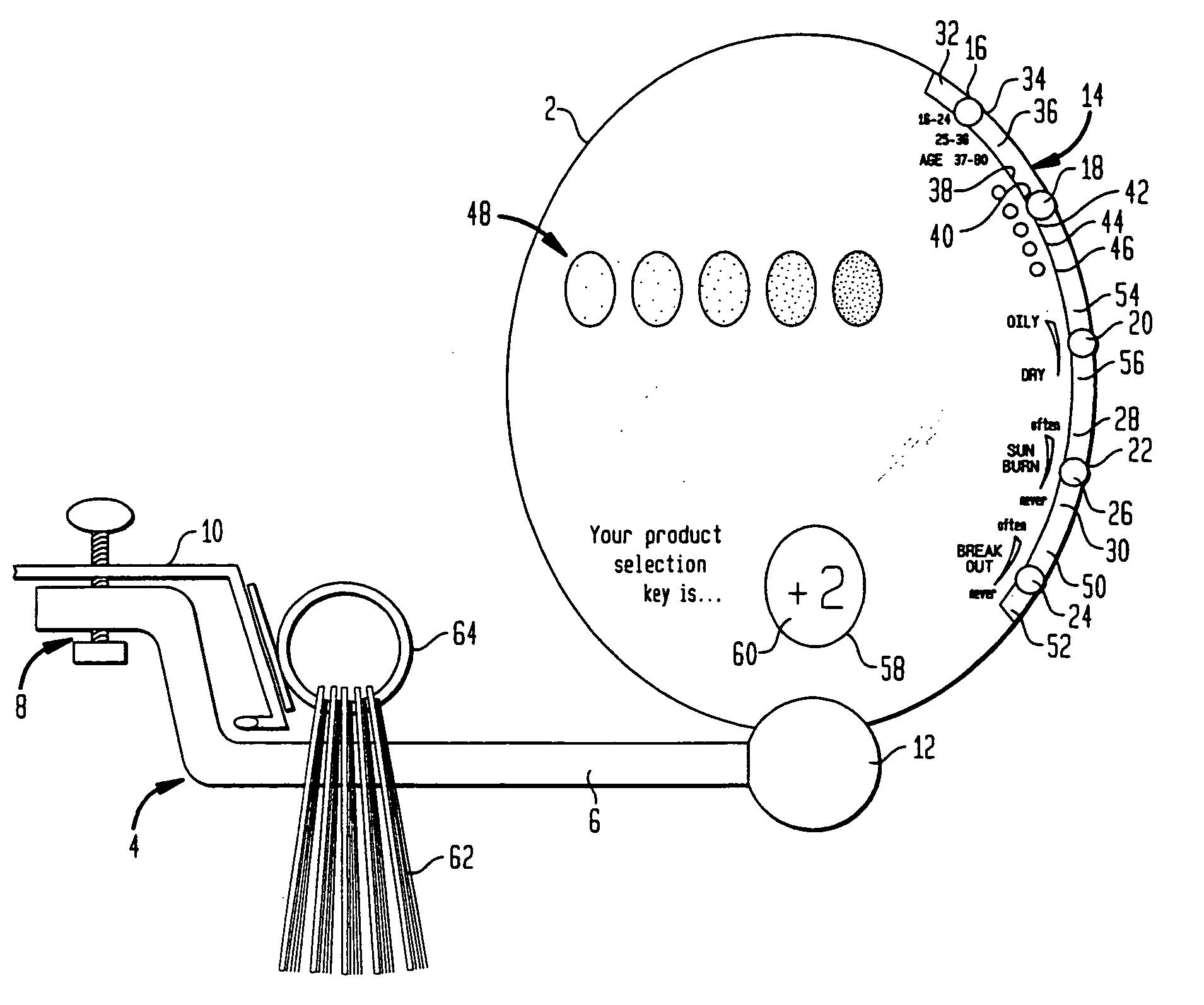 Article and method for selection of individualized personal care products