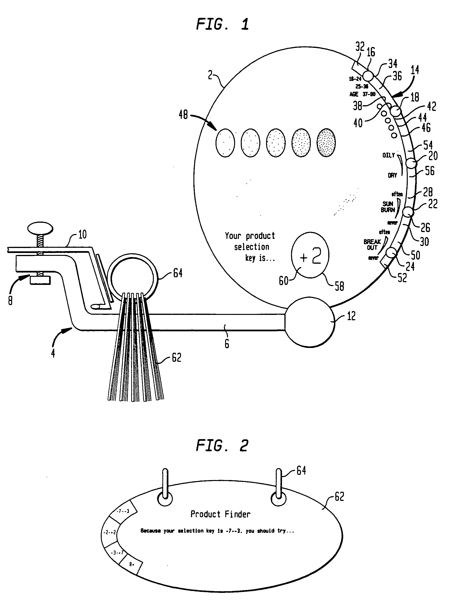 Article and method for selection of individualized personal care products