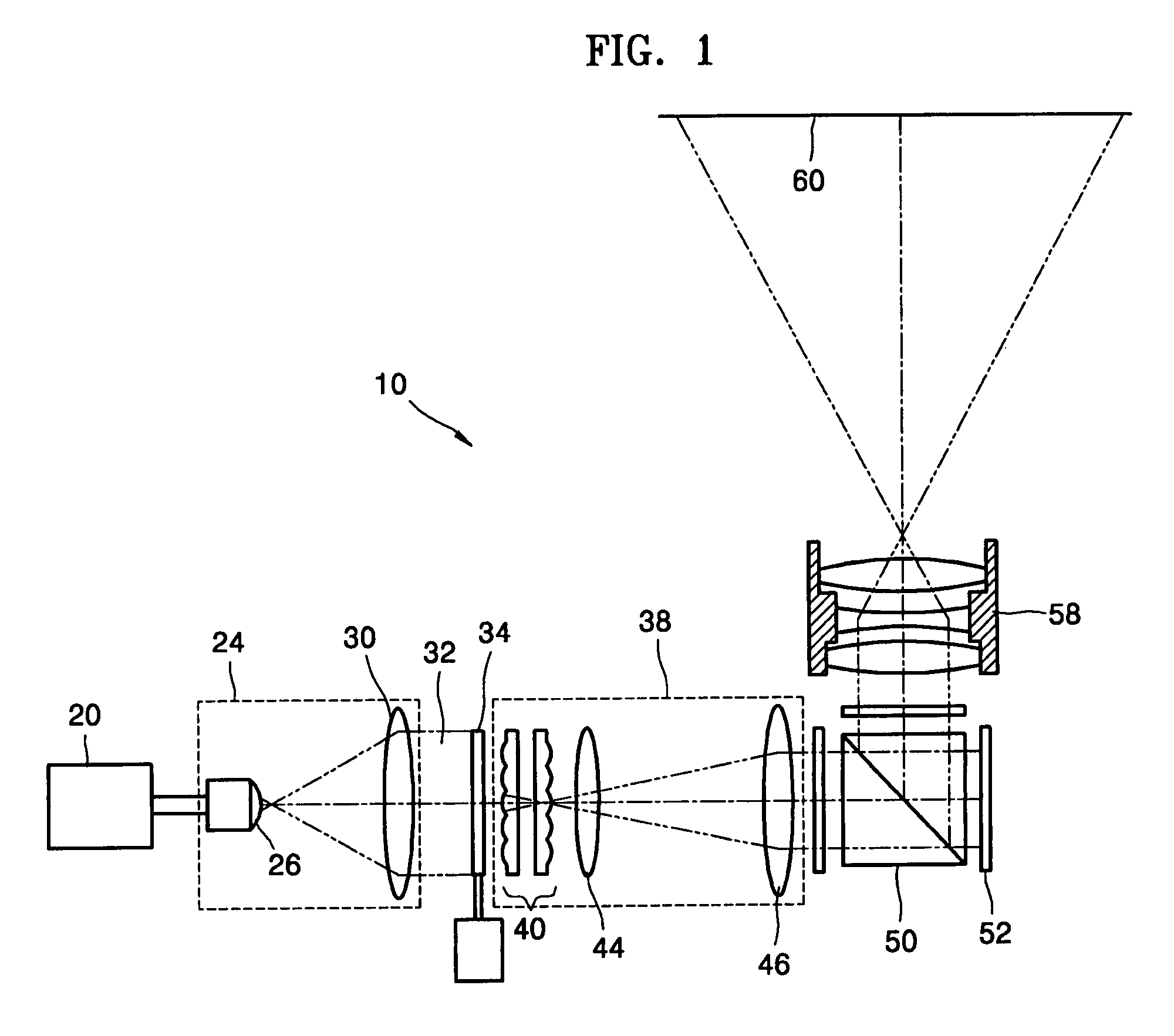 Illumination system eliminating laser speckle and projection TV employing the same