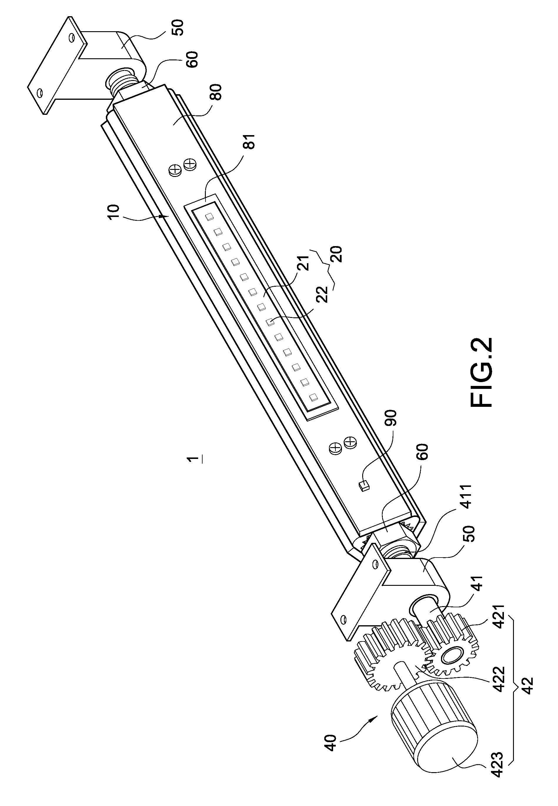 Light source device having different color temperature rotating lighting modules
