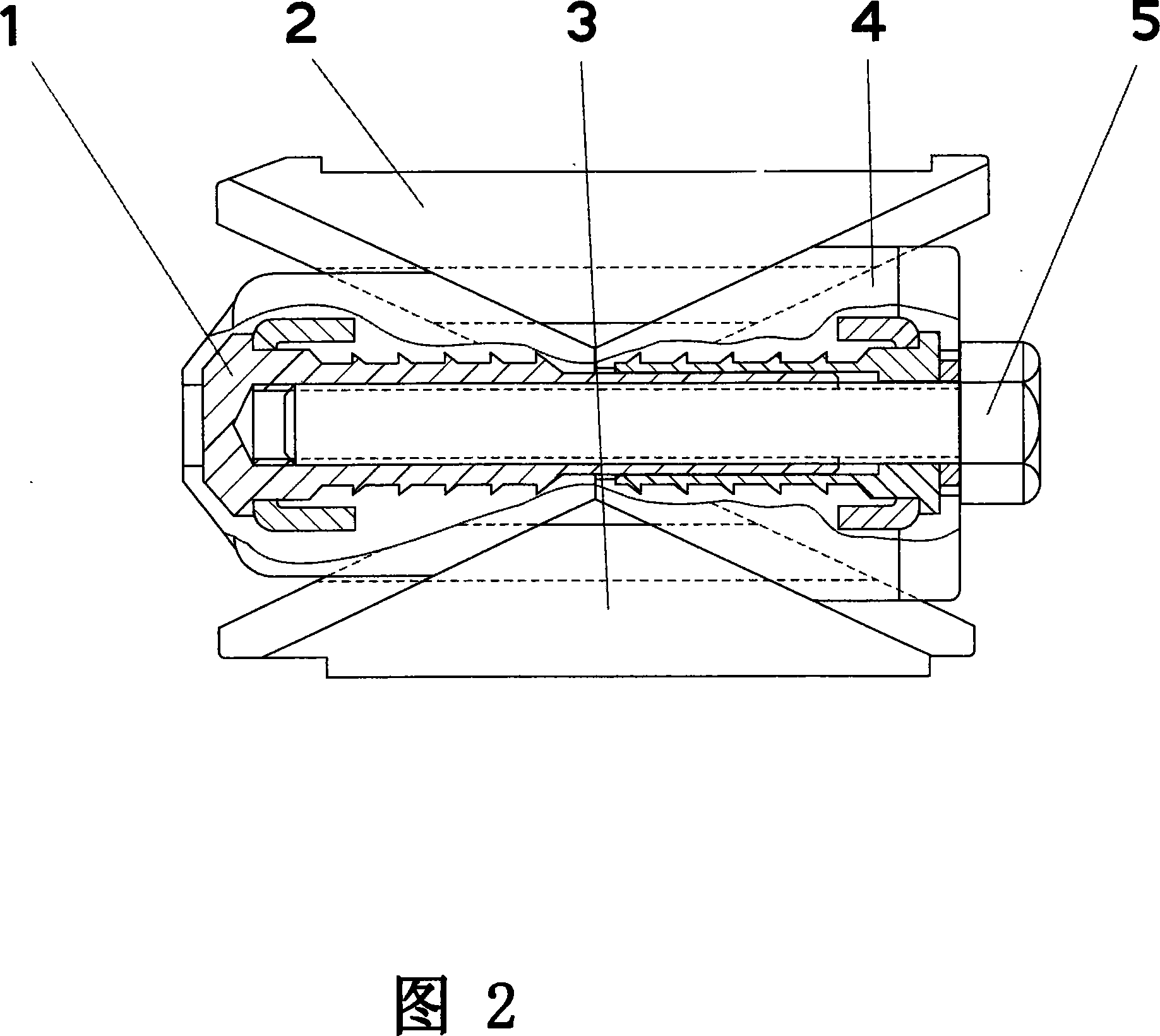 Clamping mechanism for cable through-going device