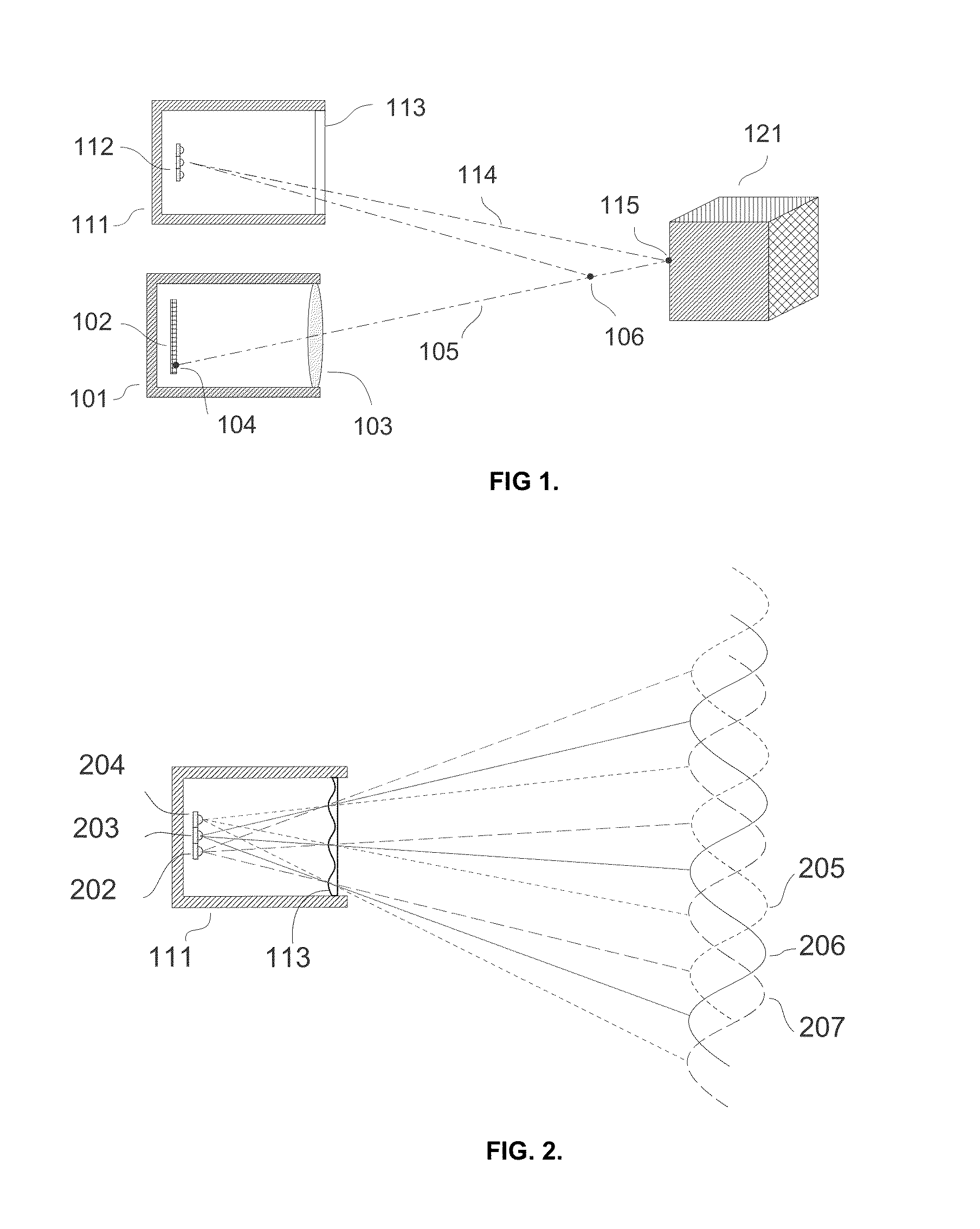 Structured light 3D scanner with refractive non-absorbing pattern forming element