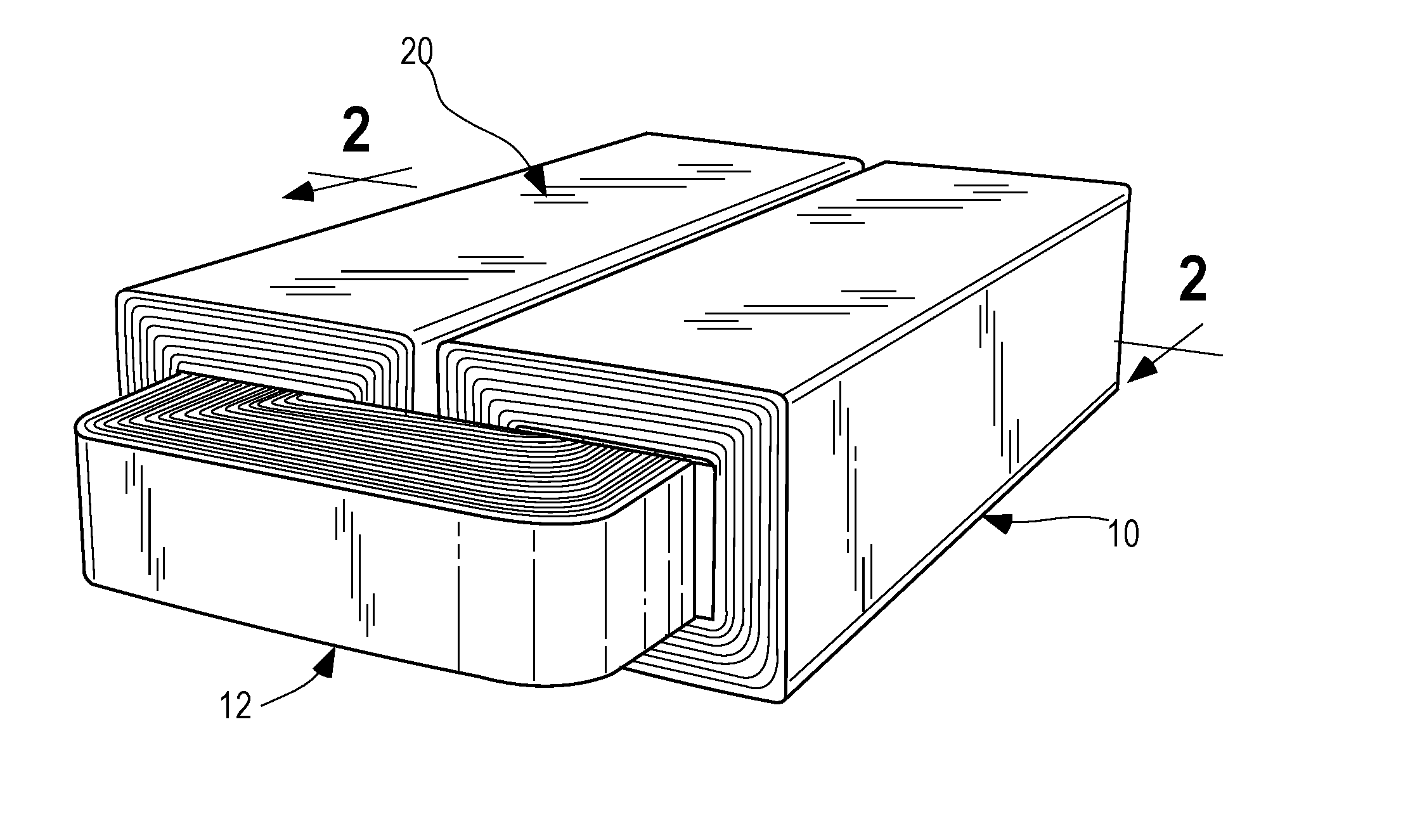 Electromagnetic device having layered magnetic material components and methods for making same