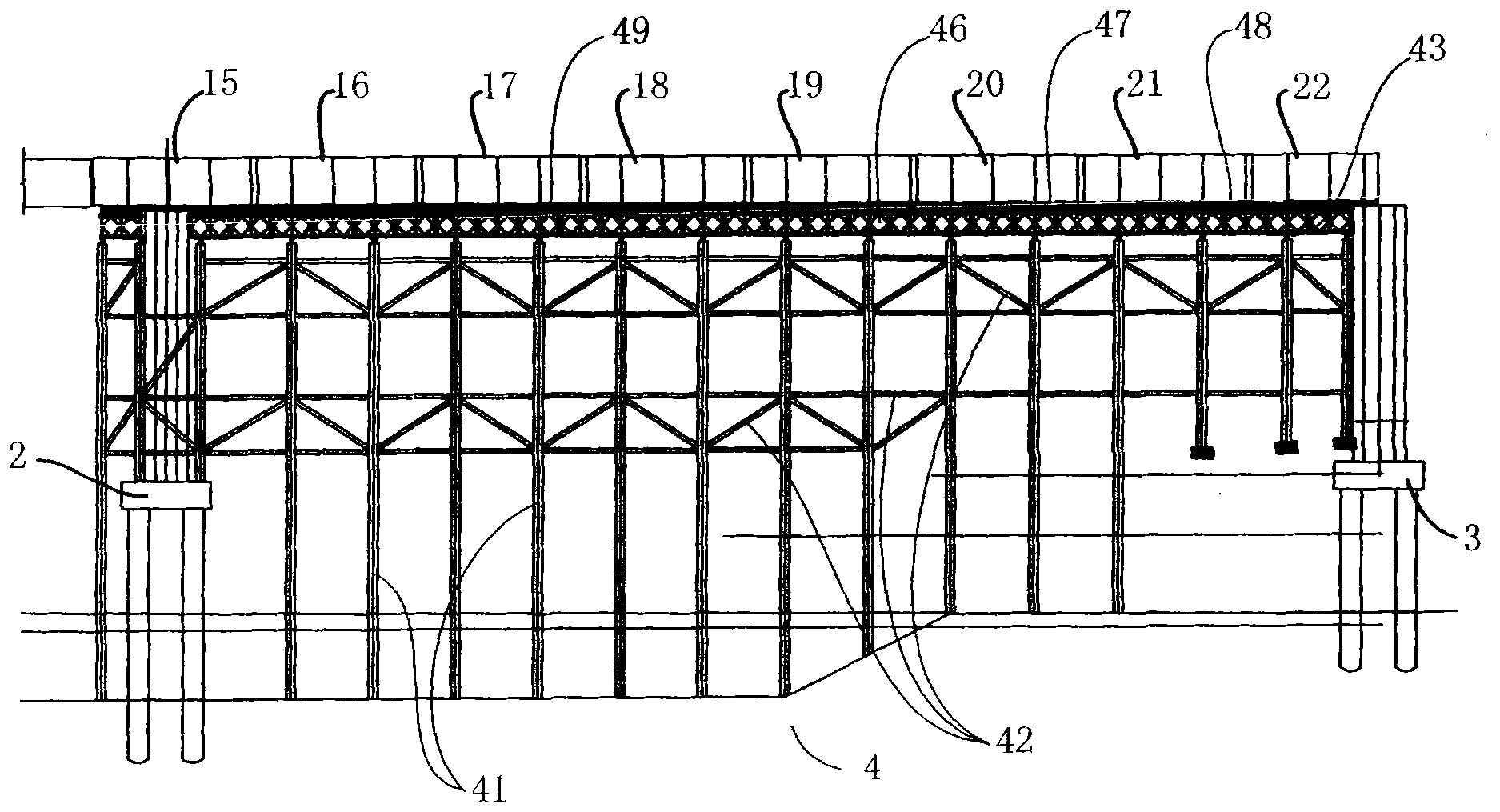 Construction method for pushing and furling complete bracket of steel box girders