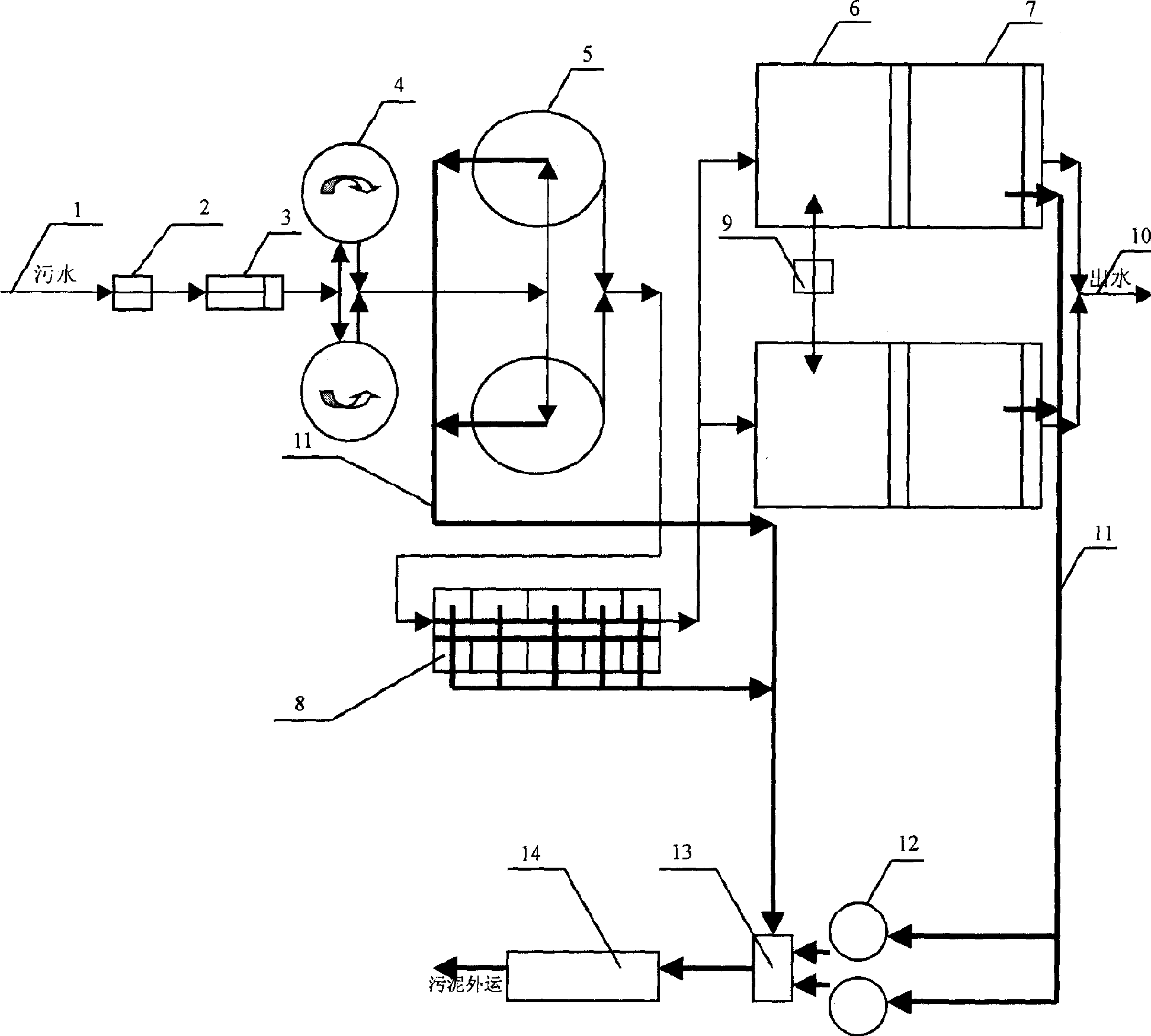 System and method for urban sewage chemical-biologic composite deep phosphorous removal