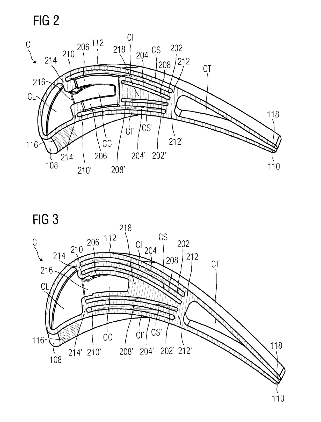 Turbine blade with cooling arrangement