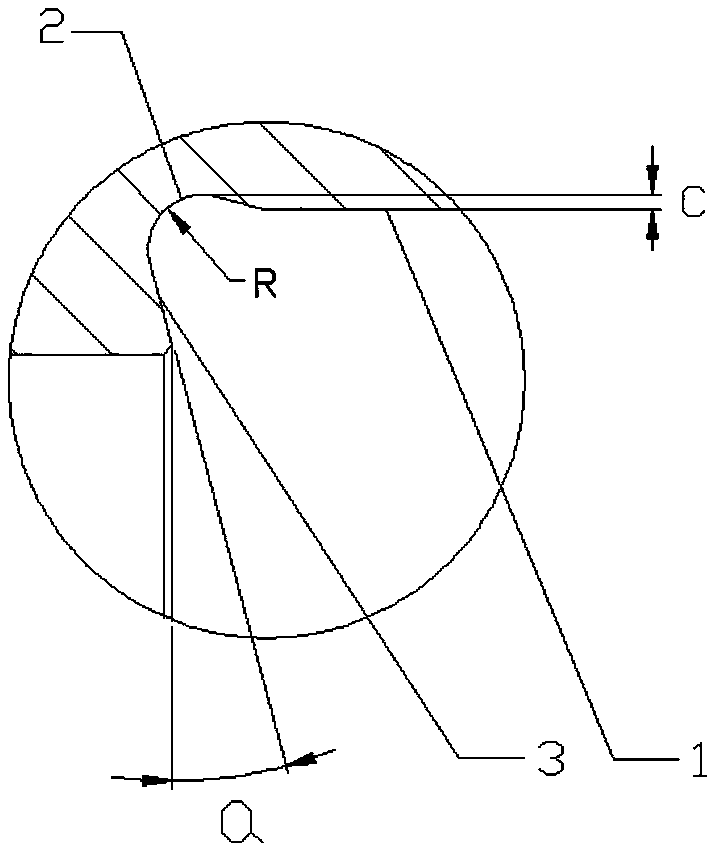 Root curved face sealing structure of deep-sea waterproof conduit female joint