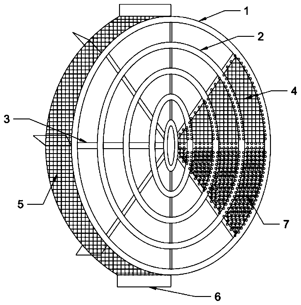 Biological rotating disc sheet capable of improving biofilm culturing amount