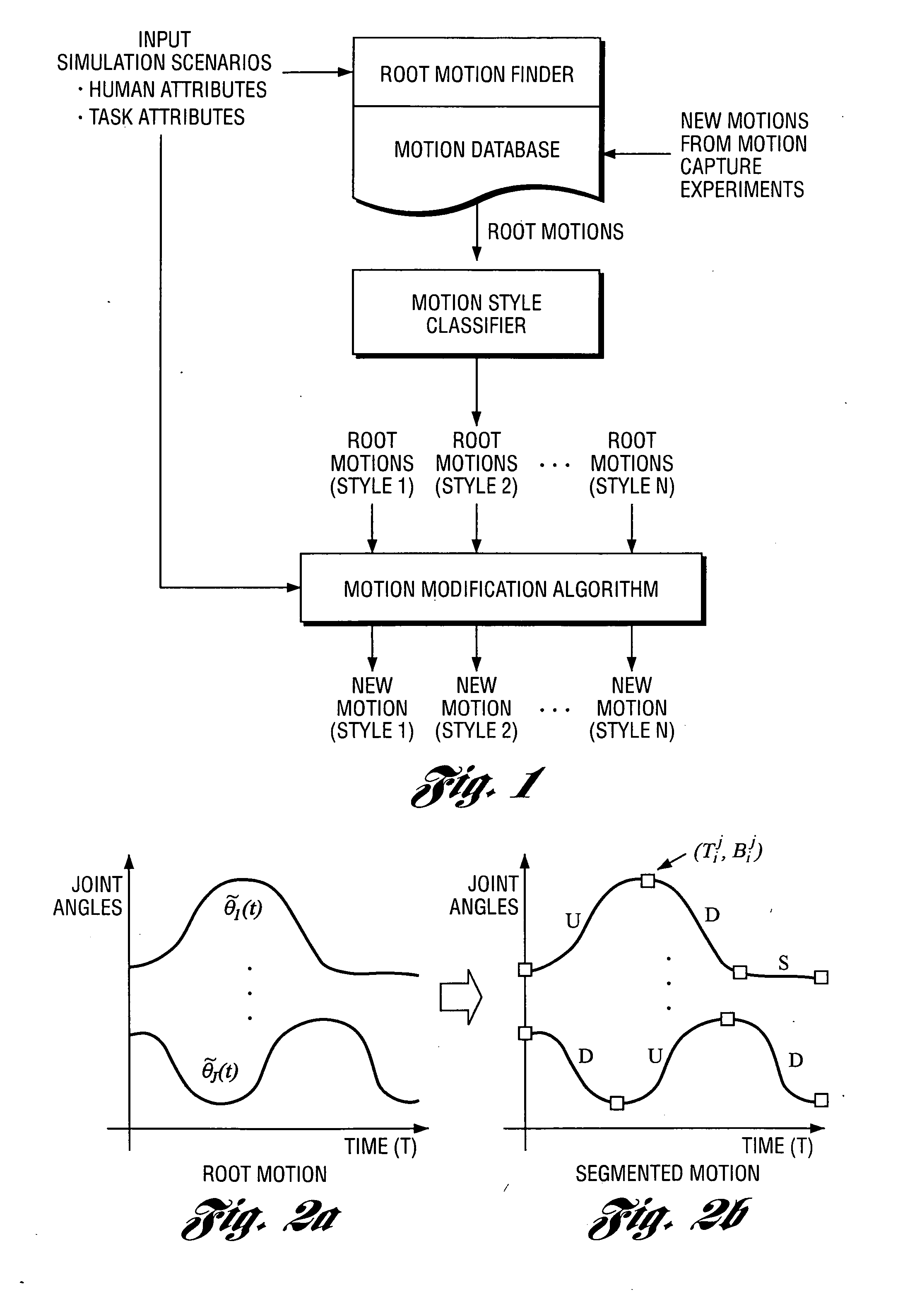 Method, system and computer program product for predicting an output motion from a database of motion data