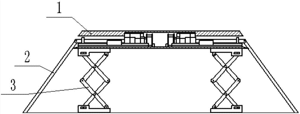 Scissor lifting and retractable time-division overpass