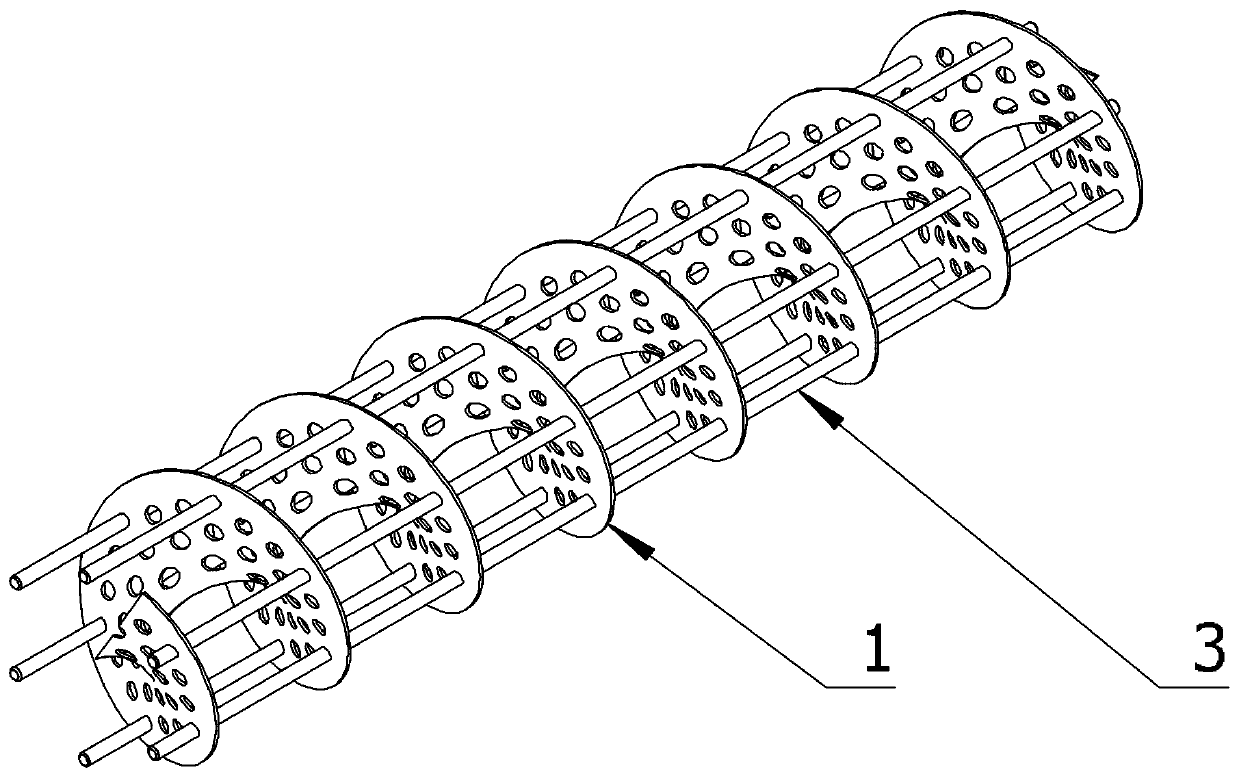 Continuous spiral baffle plate shell-and-tube heat exchanger