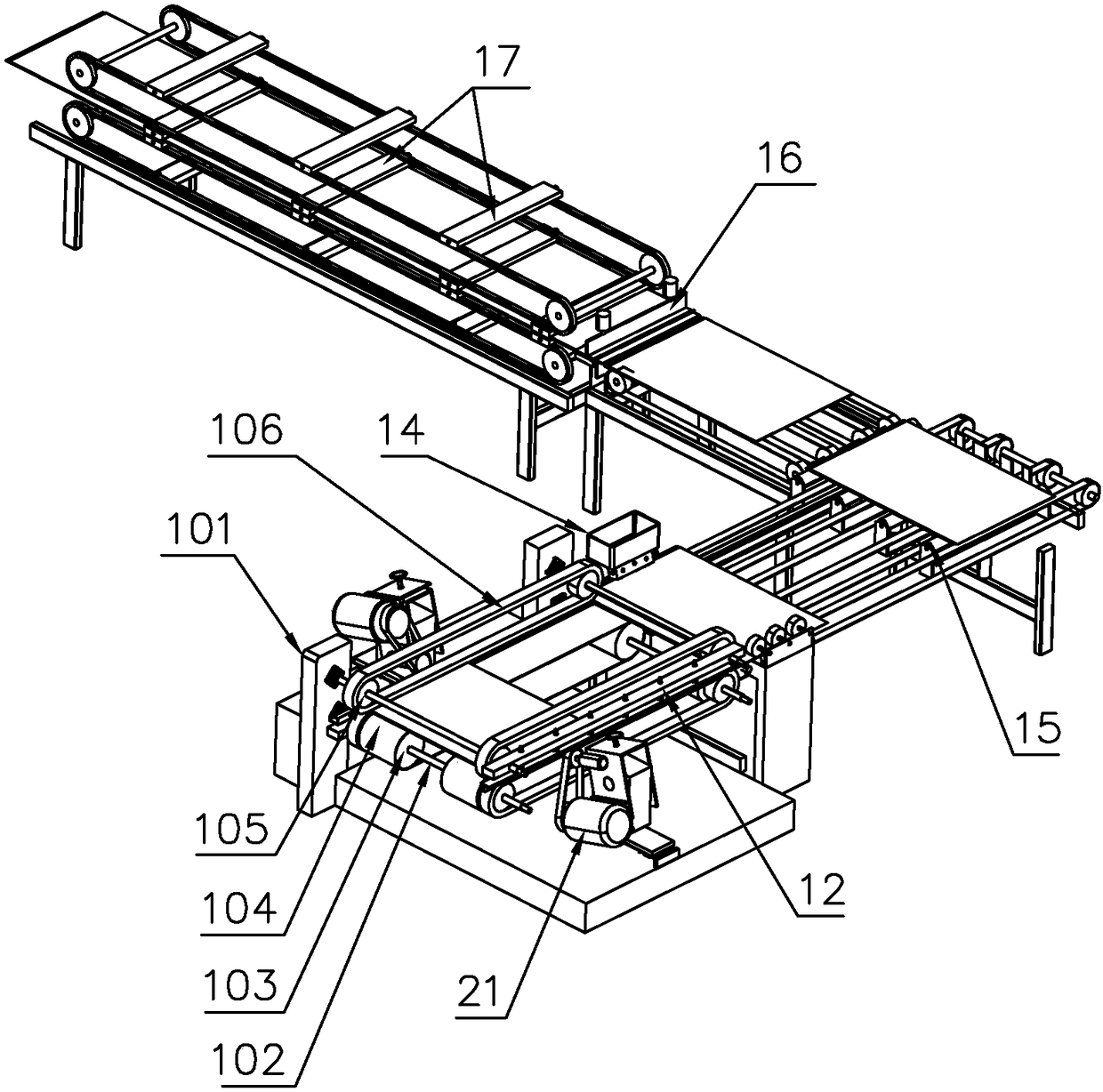 A rapid pressing vertical veneer continuous splicing machine and its splicing process