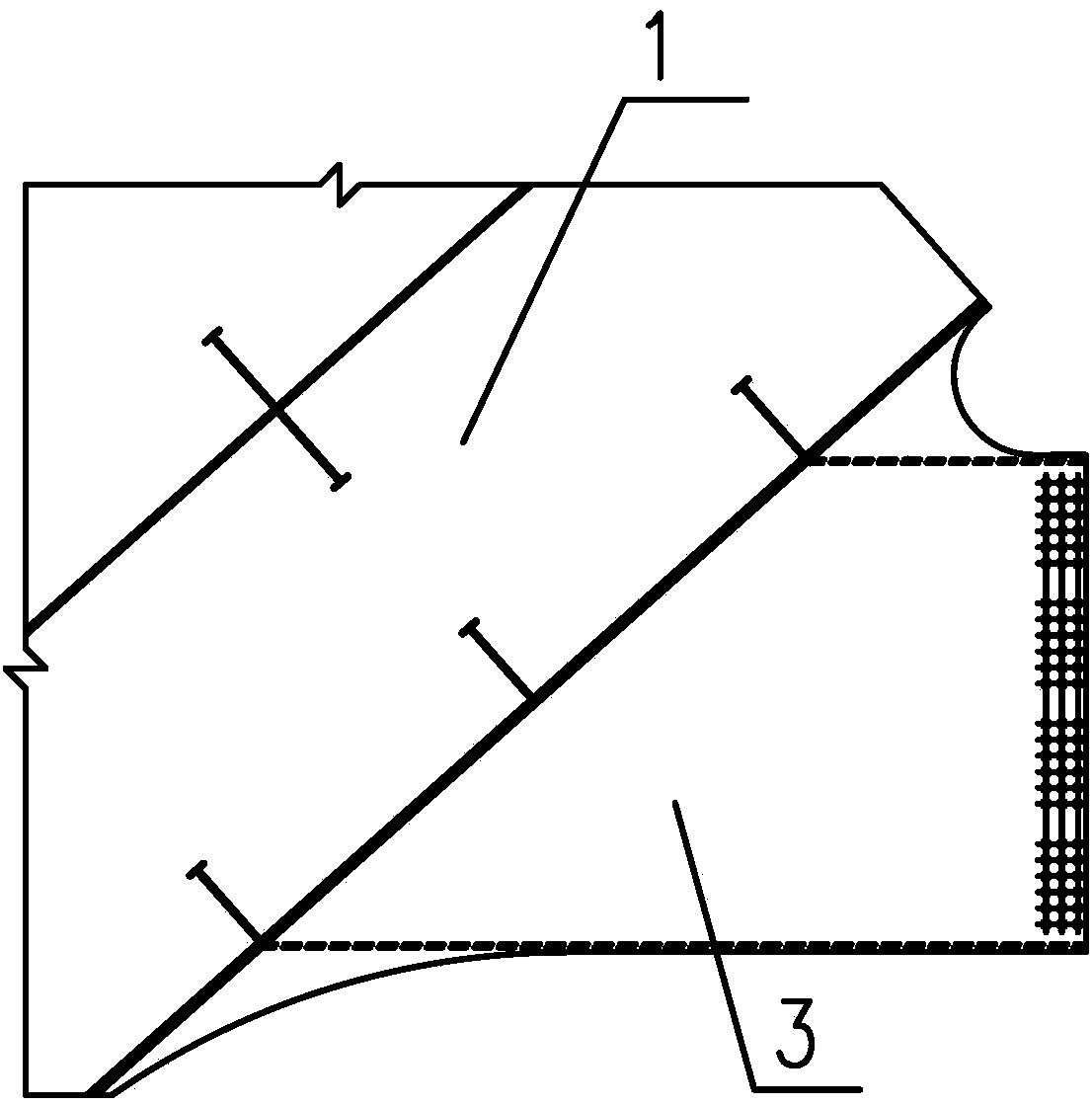 A tie-bar arch bridge with partial rigid connection between the arch beams