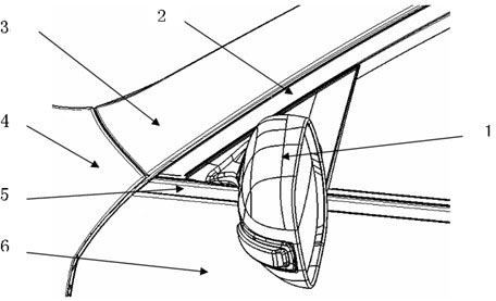 Automobile front door triangular window bright strip system