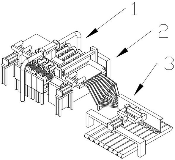 Batch leveling and slicing device for lead frame copper strips