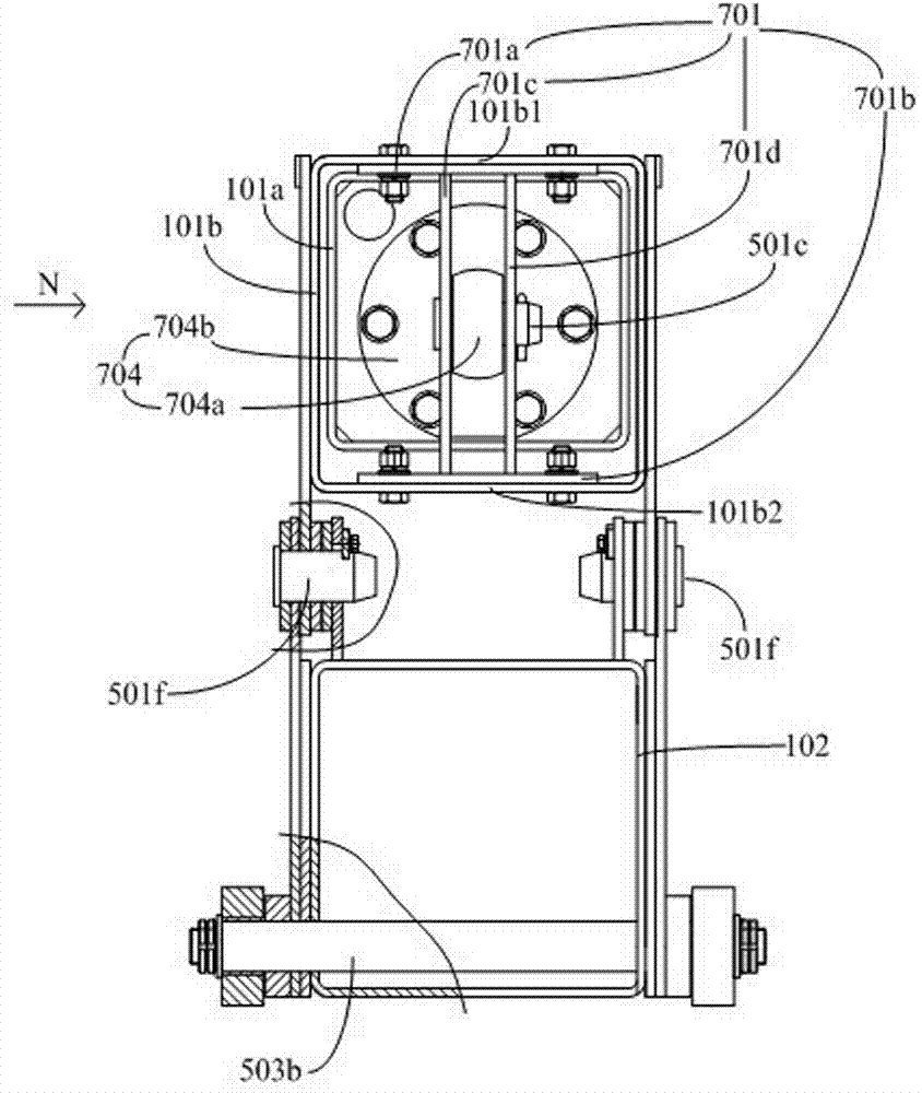 Tower body erecting and descending mechanism for tower crane and erecting and descending method thereof