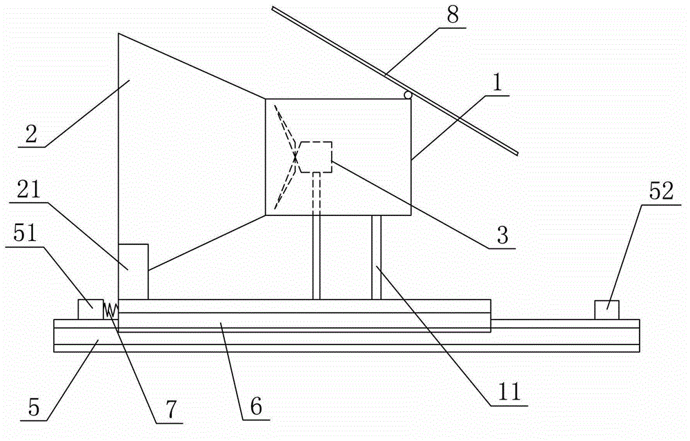 Sliding type wind energy density increasing device