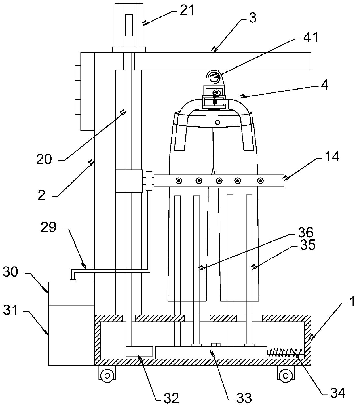 A household steam ironing device