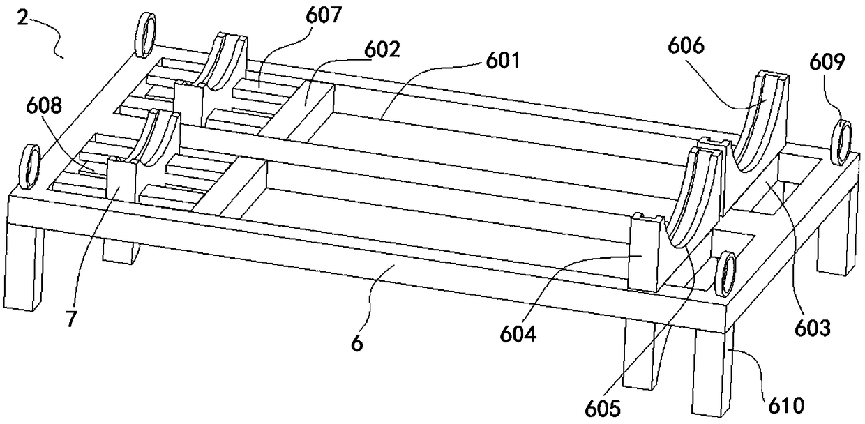 Weaving shaft full-axis transport vehicle and placing frame thereof
