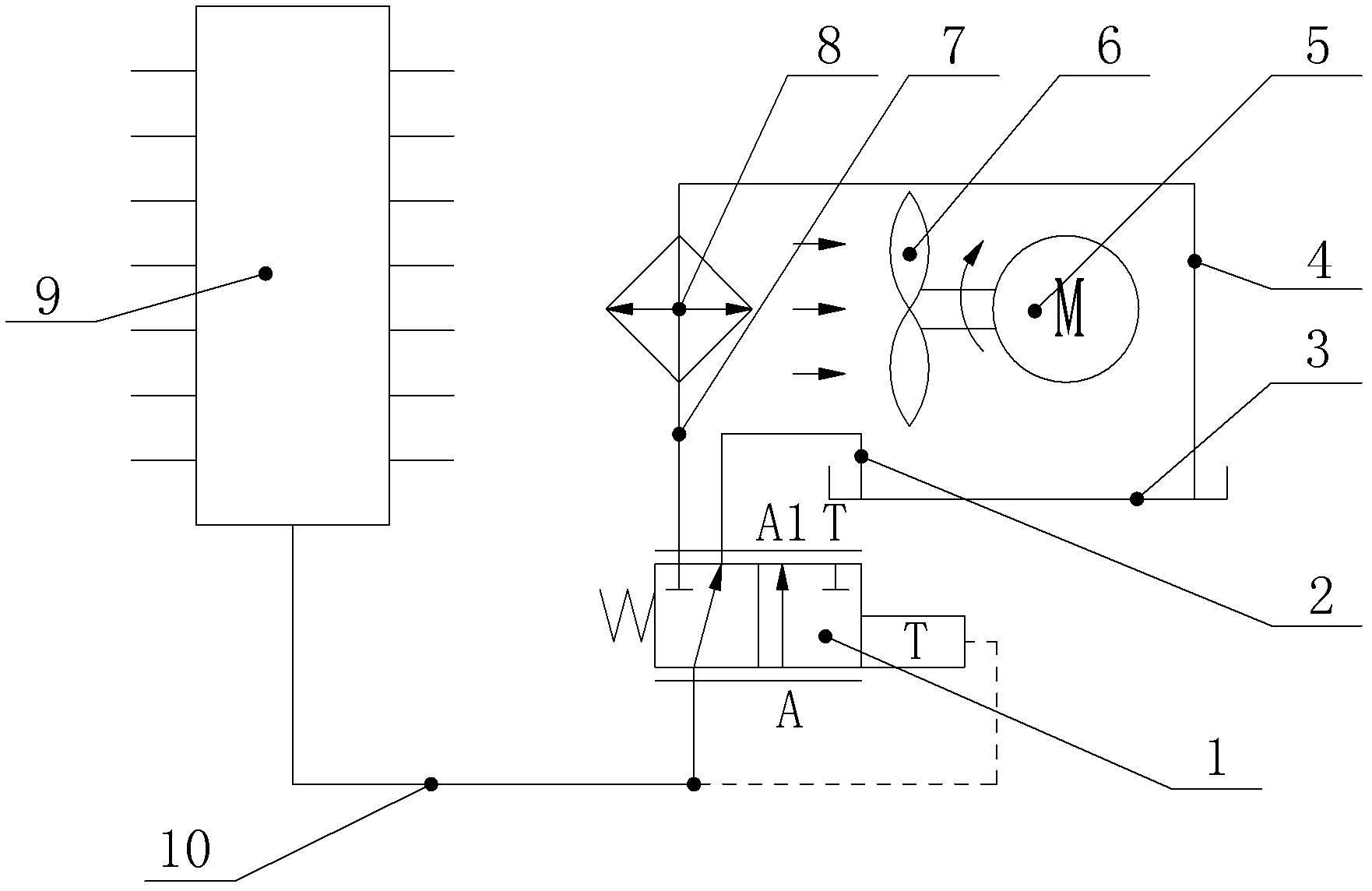 Oil temperature control device of hydraulic system of paver