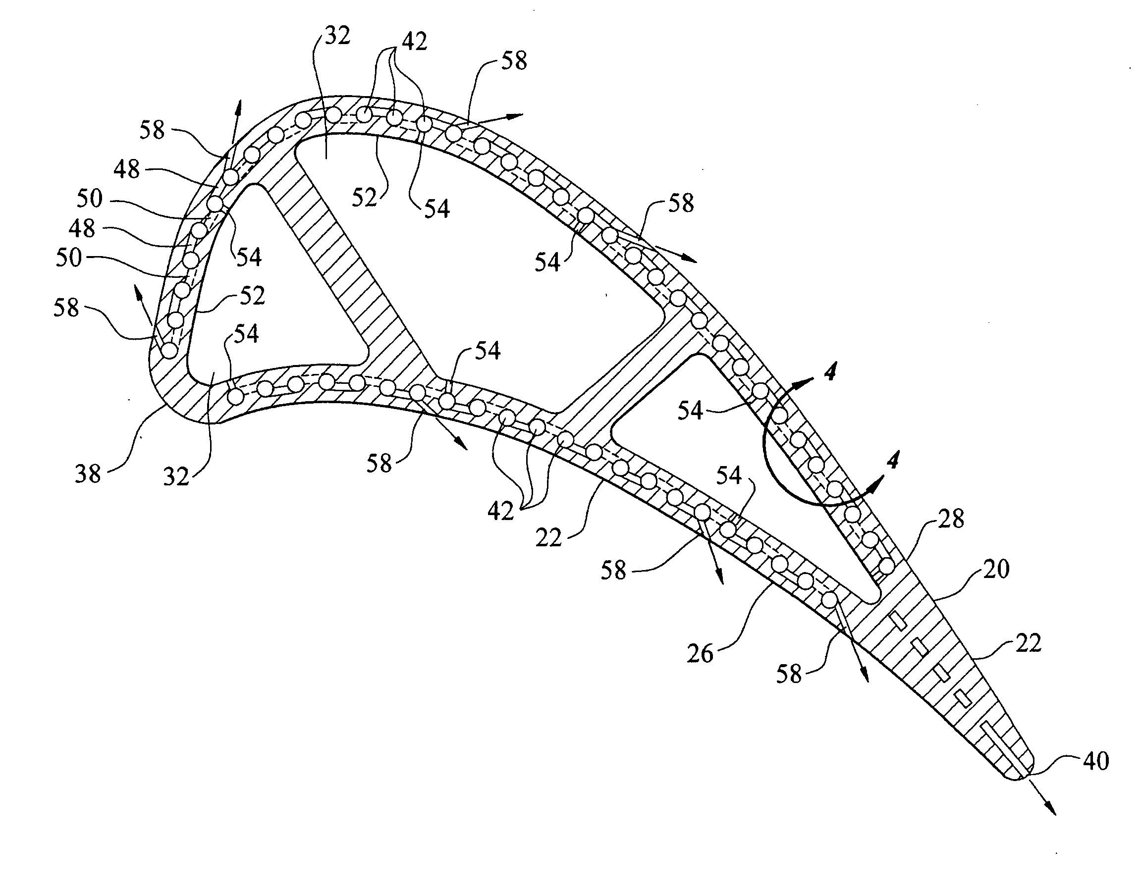 Cooling system for an outer wall of a turbine blade