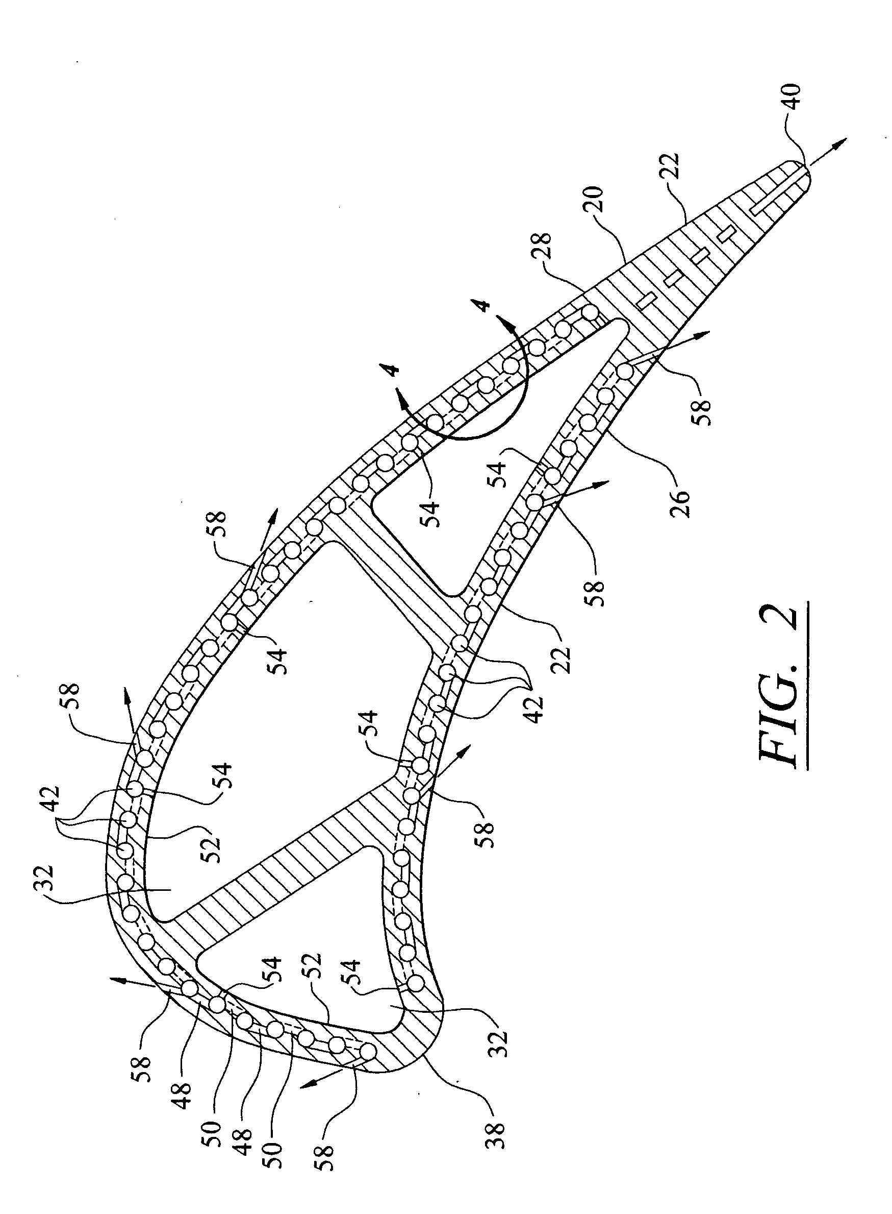 Cooling system for an outer wall of a turbine blade