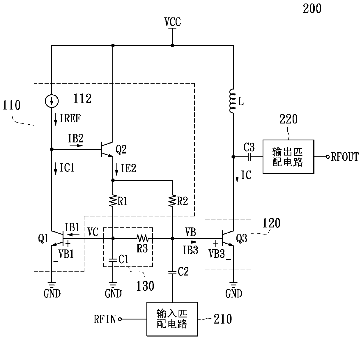 Electronic system, radio frequency power amplifier and its bias point self-adjustment method