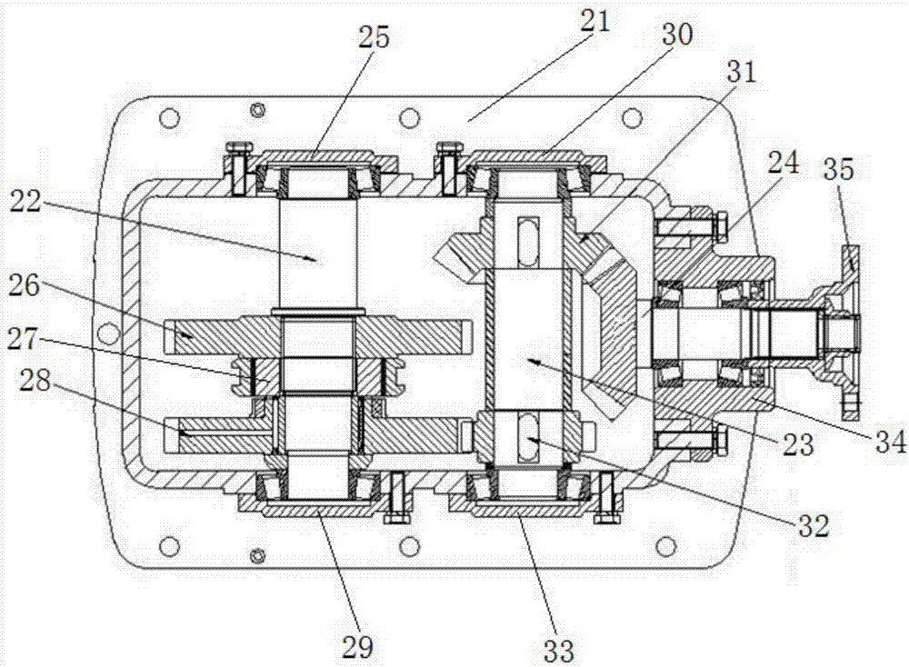 Four-wheel drive gearbox for agricultural equipment