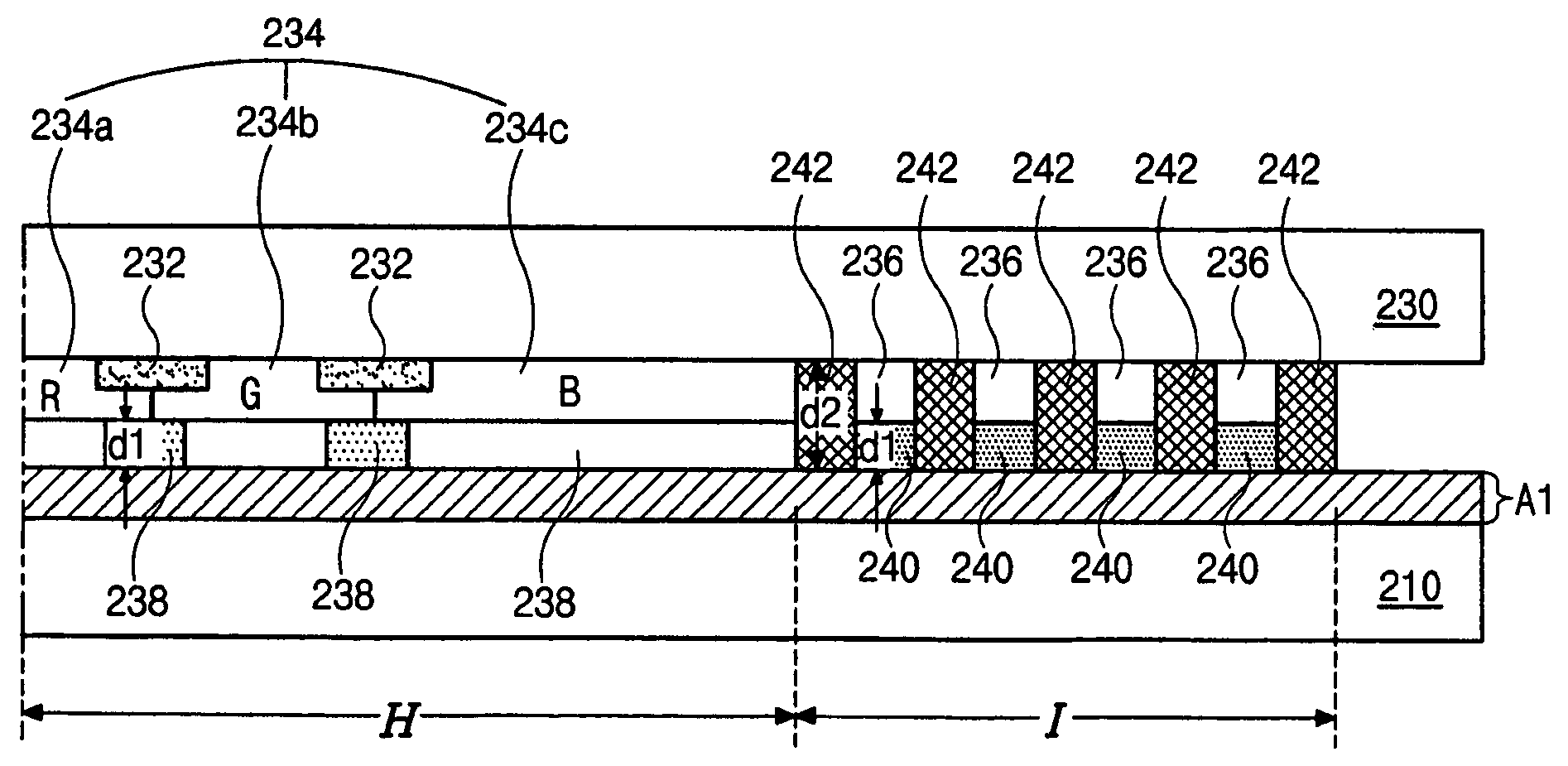 Liquid crystal display device and method of manufacturing the same comprising a plurality of seal patterns between a plurality of supporting patterns and a plurality of compensating patterns disposed below and aligned with the plurality of supporting patterns