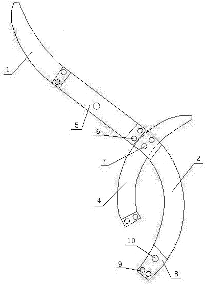 Double battle-axe physical training instrument capable of being disassembled and assembled into butterfly swords form