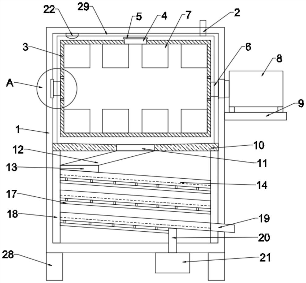 Seed drying device for fruit and vegetable planting