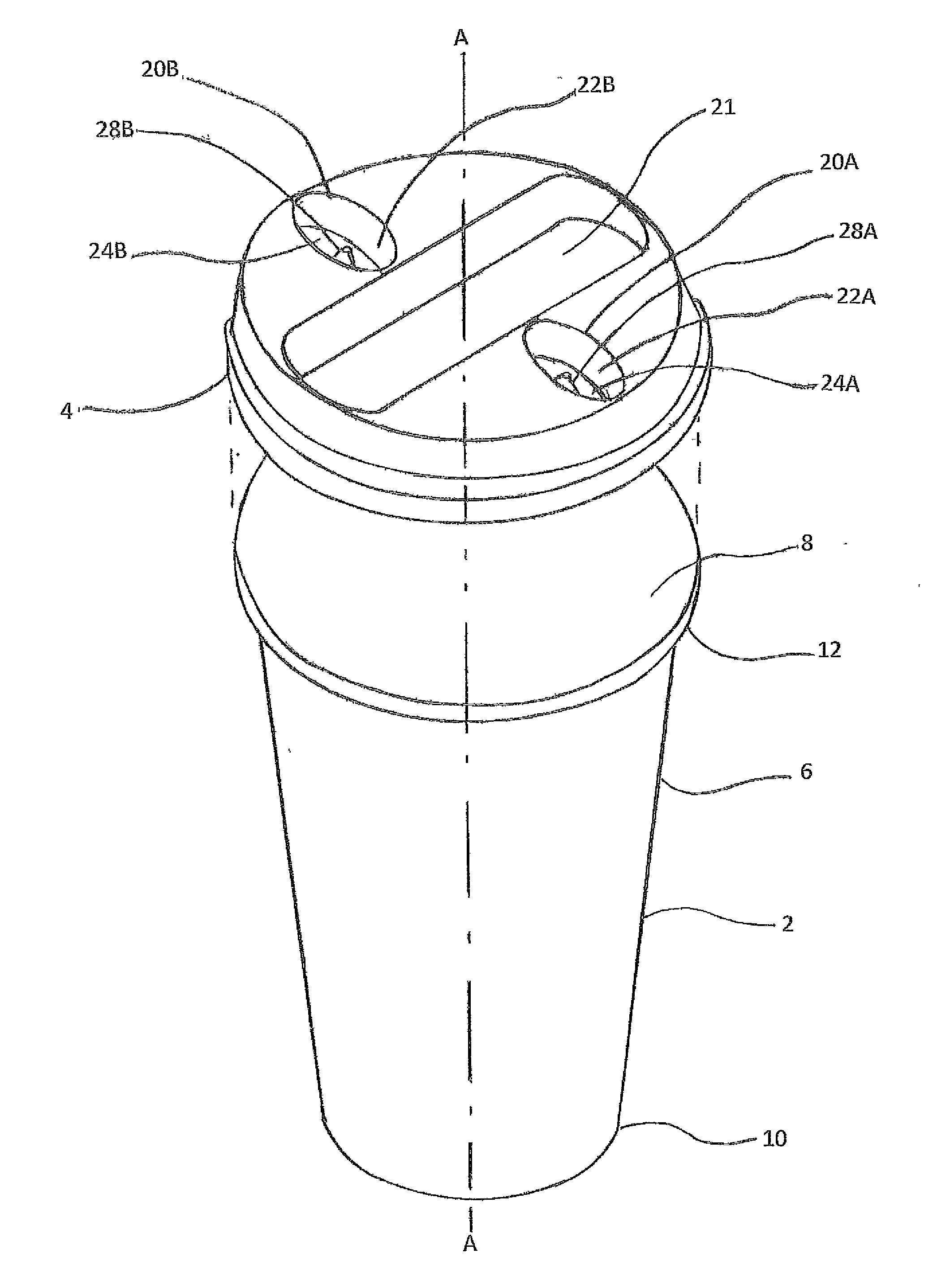Container lid and valve