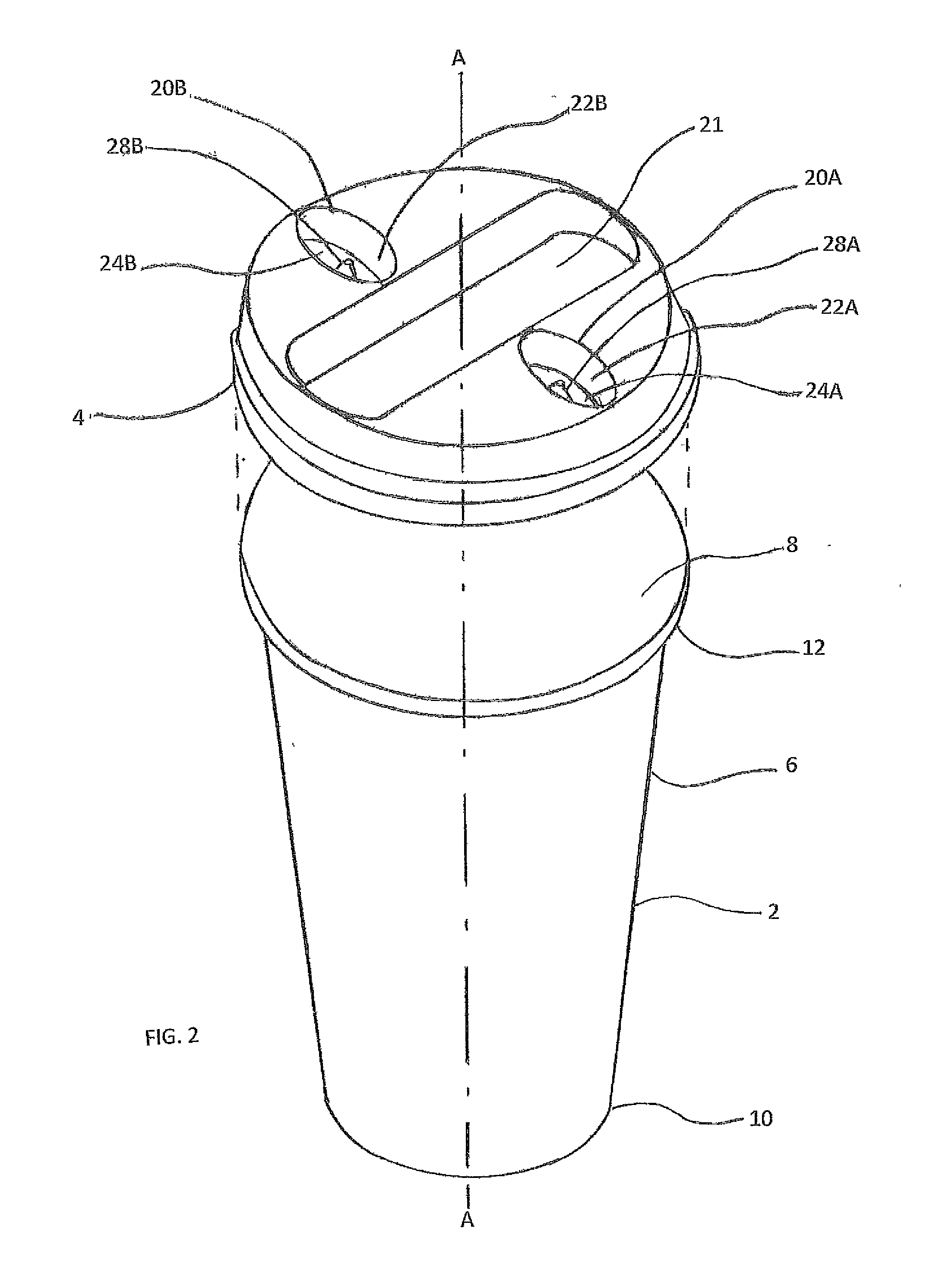Container lid and valve