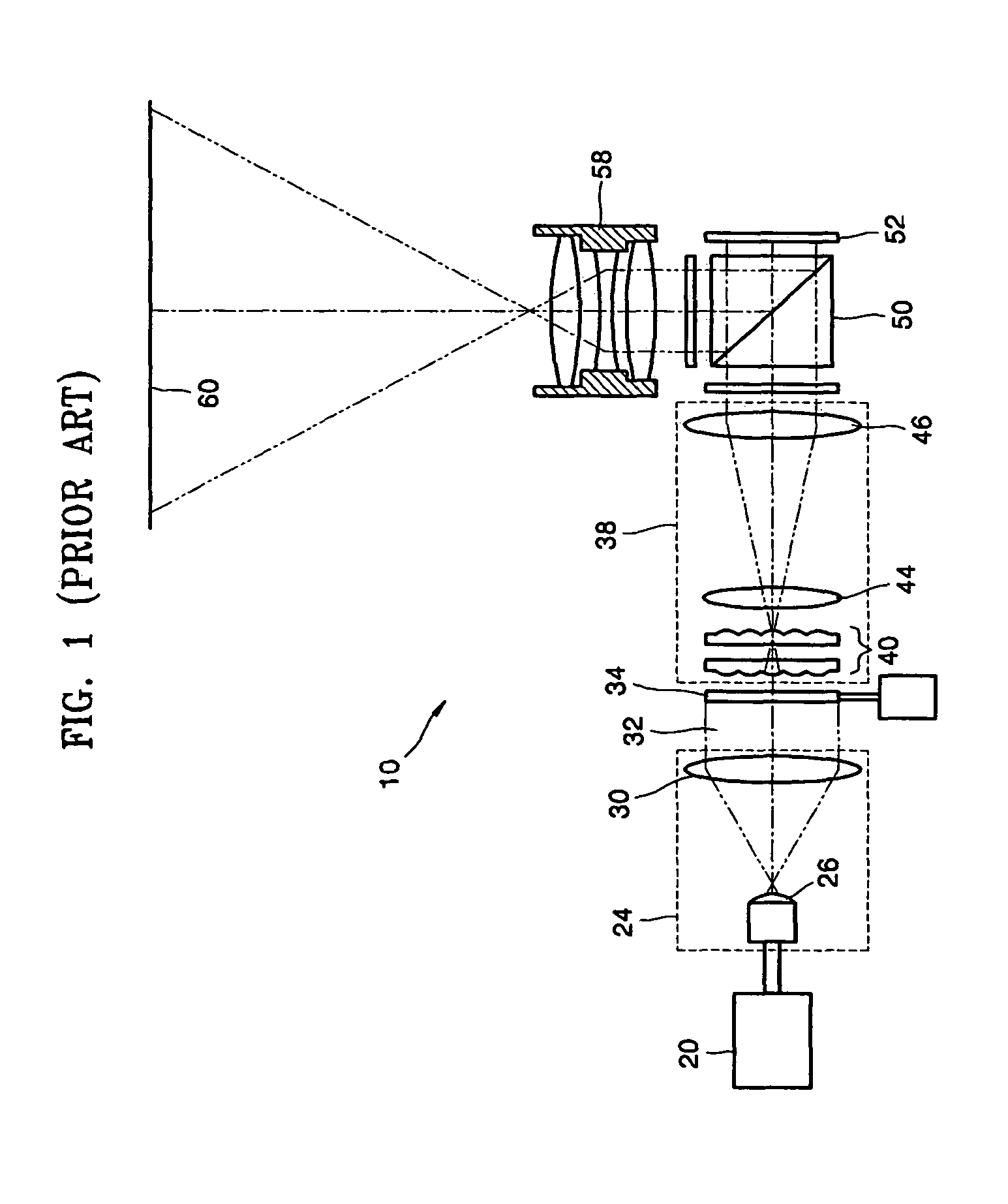 Illumination system eliminating laser speckle and projection TV employing the same