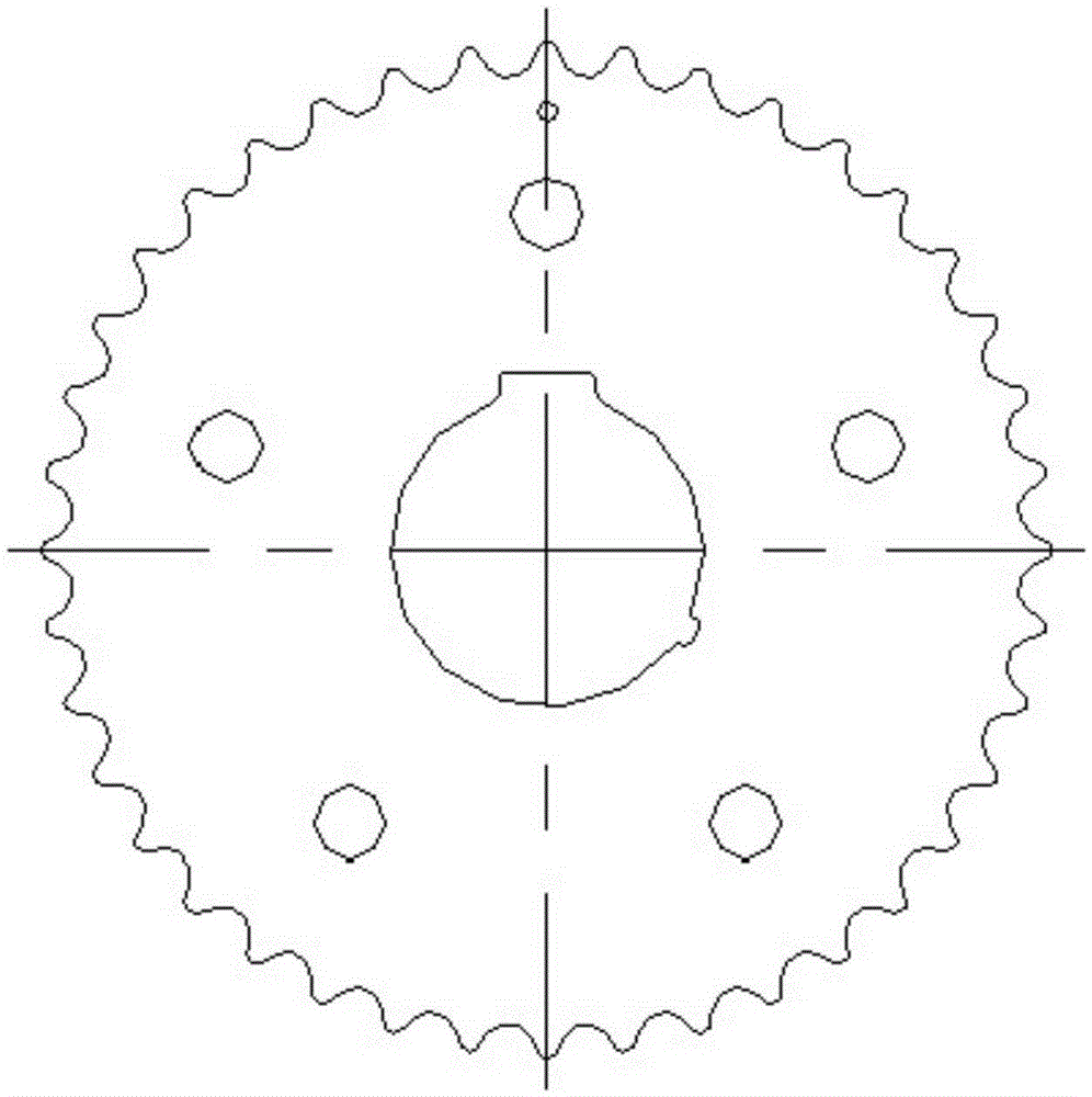 Processing method of large sprocket of automobile engine