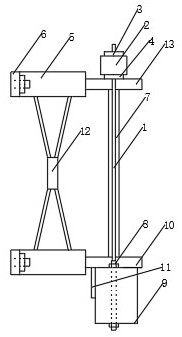 Crossbow-method-based pre-bending laminated wood-concrete composite beam construction equipment