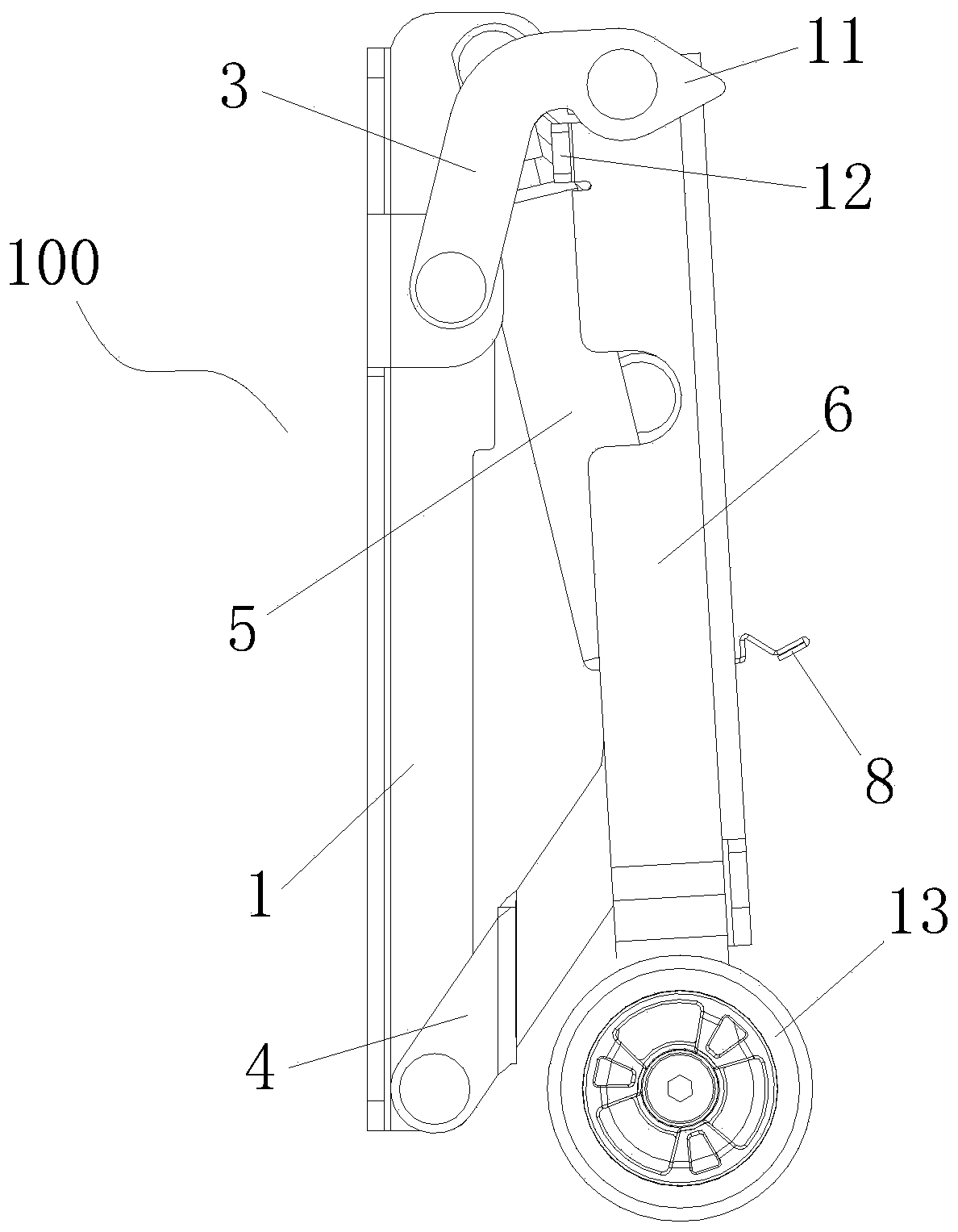 Foldable unfoldable supporting device, running machine and standing method of running machine