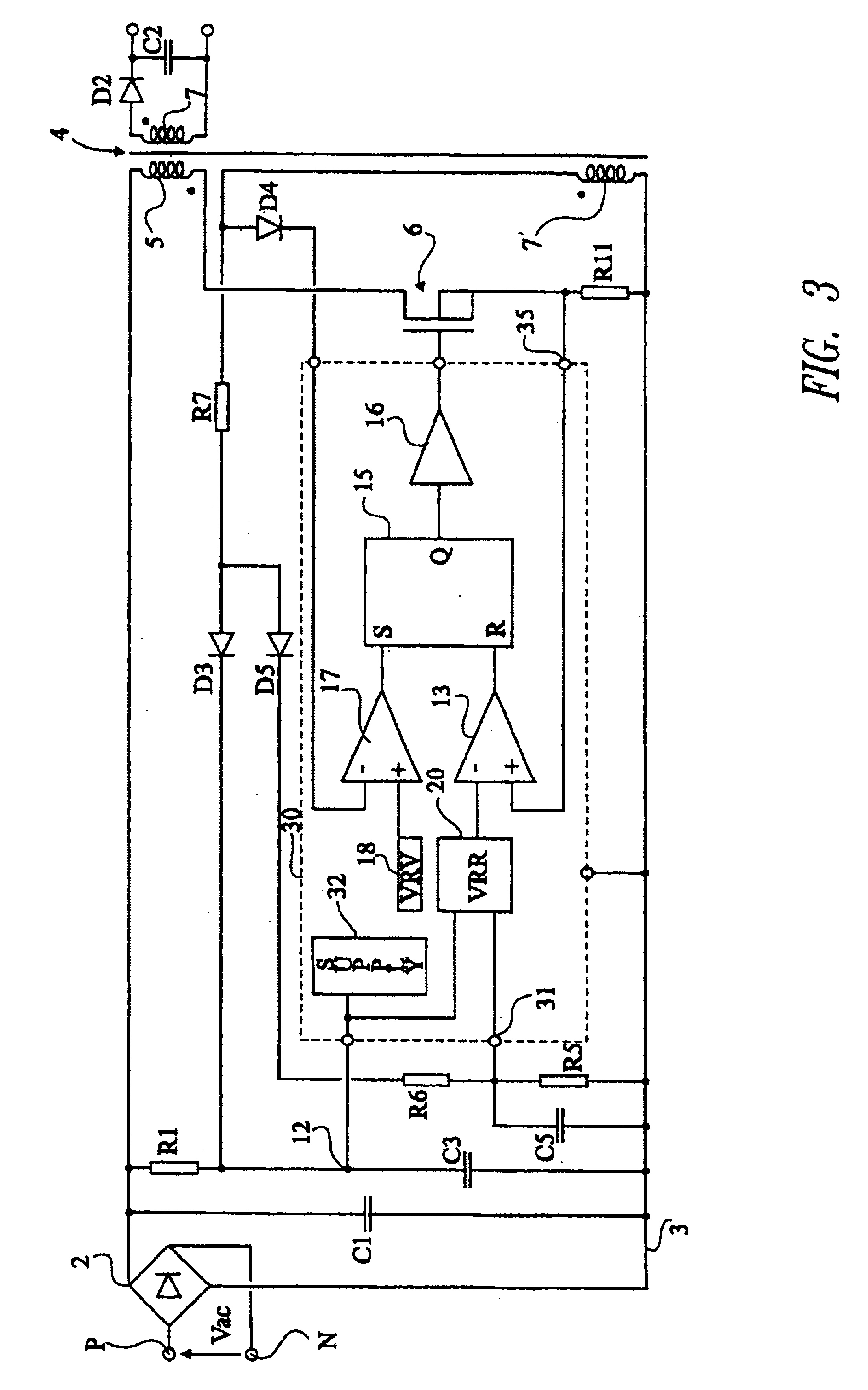 Voltage converter with a self-oscillating control circuit