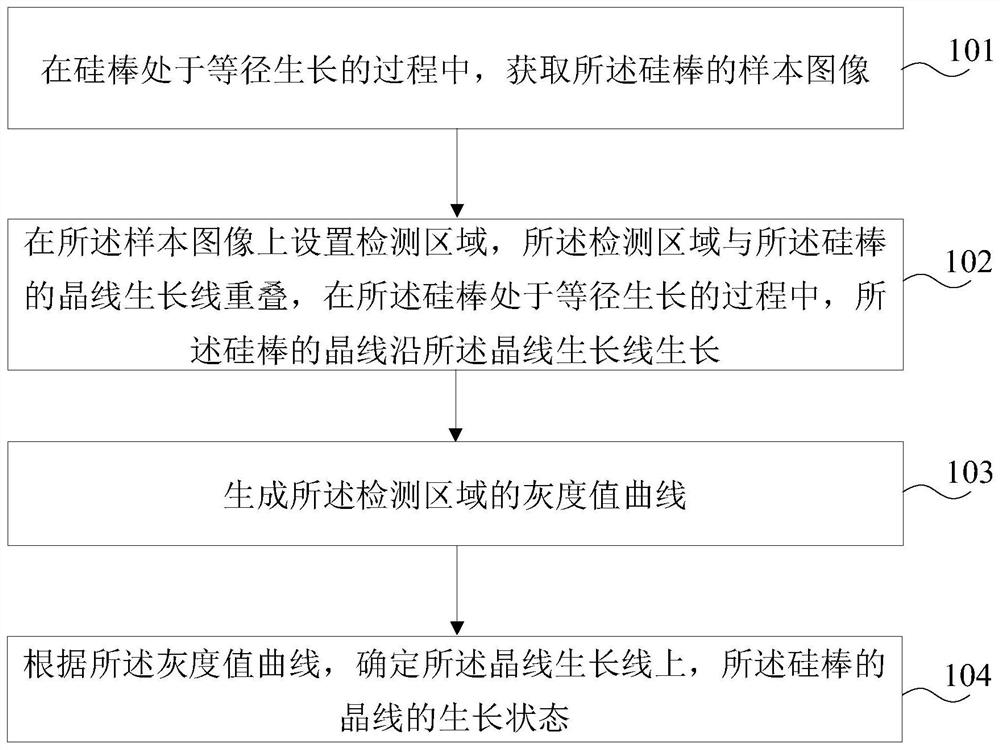 Silicon rod crystal line growth state detection method, device and equipment